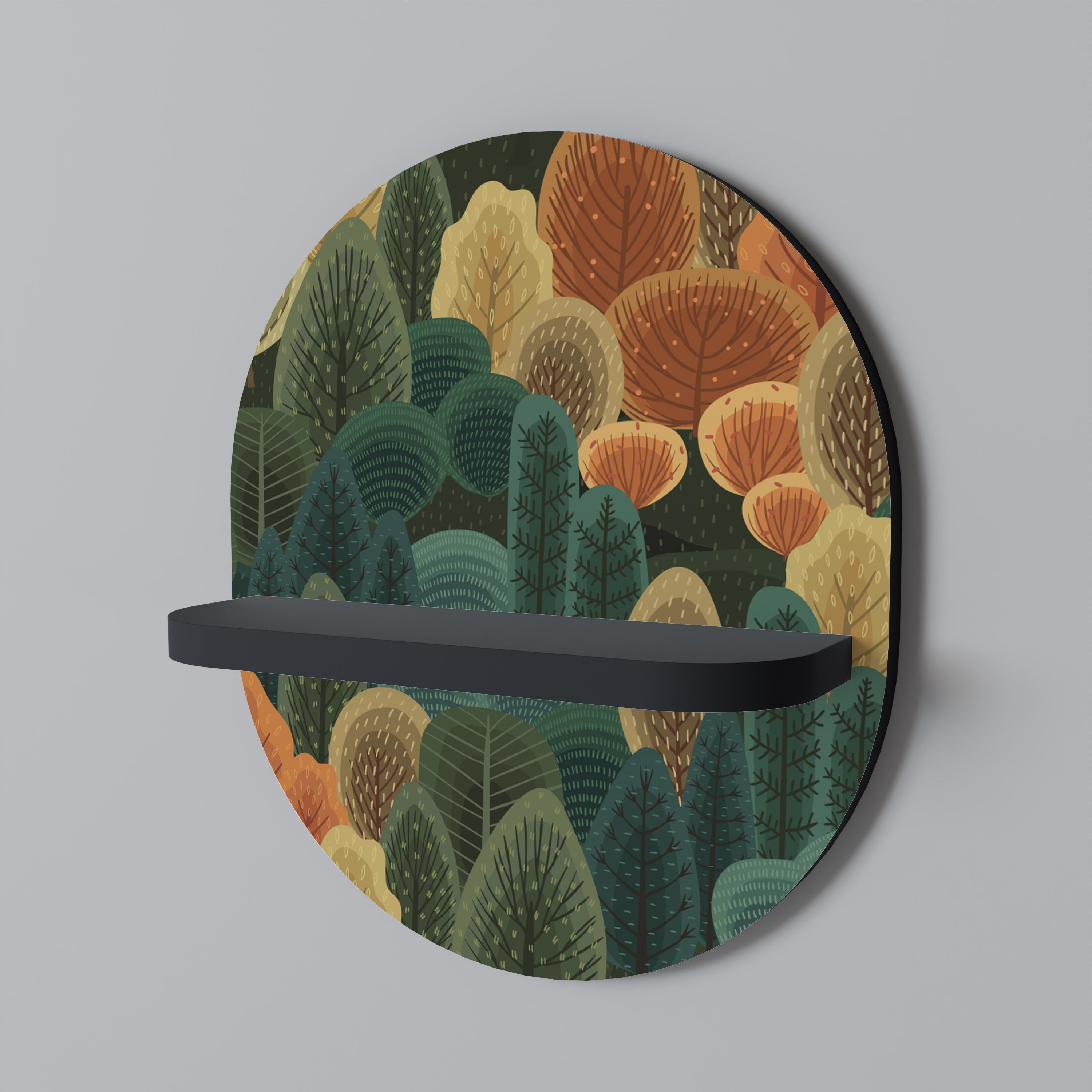 AUTUMN KALEIDOSCOPE Półka owalna Czarna