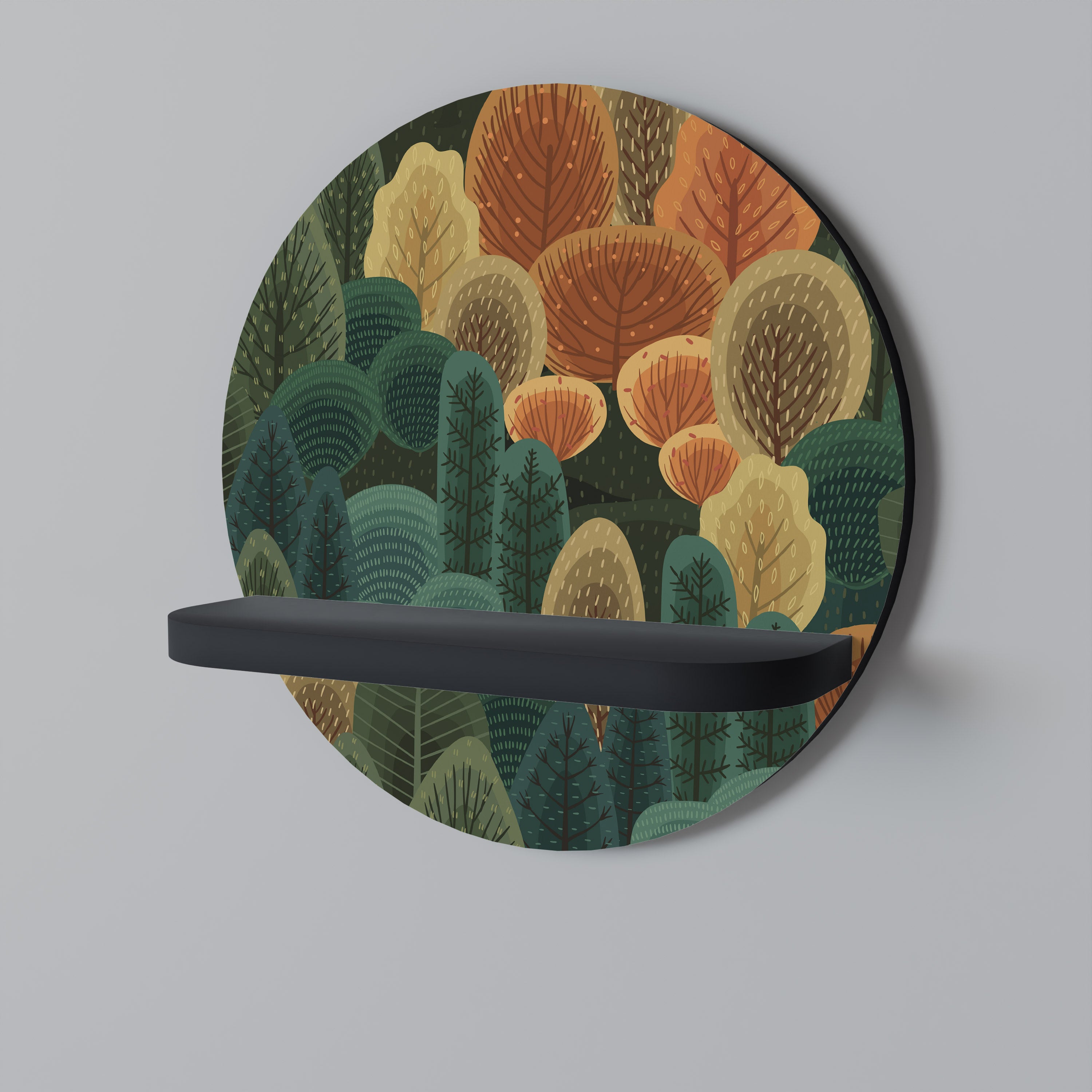 AUTUMN KALEIDOSCOPE Półka okrągła Czarna