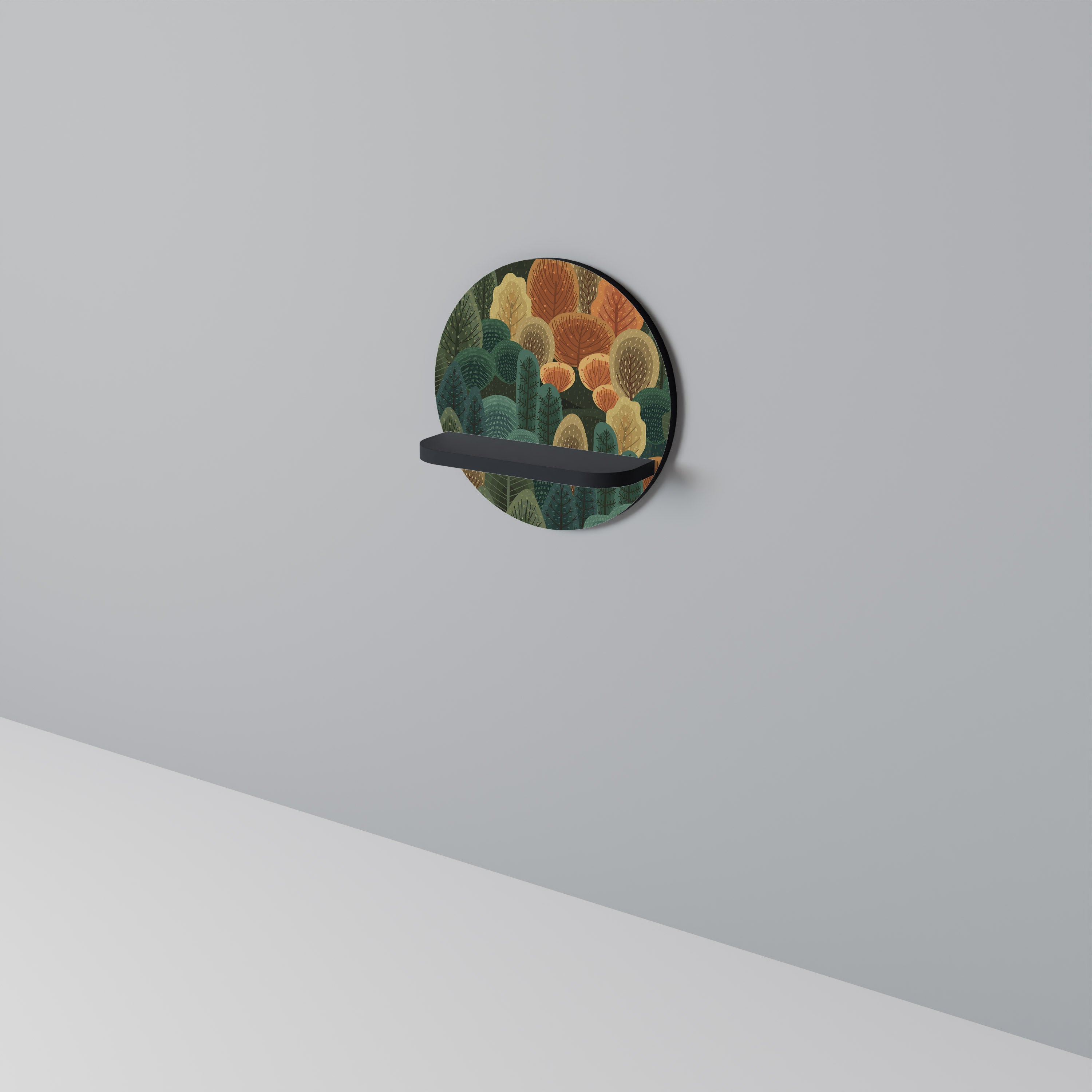 AUTUMN KALEIDOSCOPE Półka okrągła Czarna