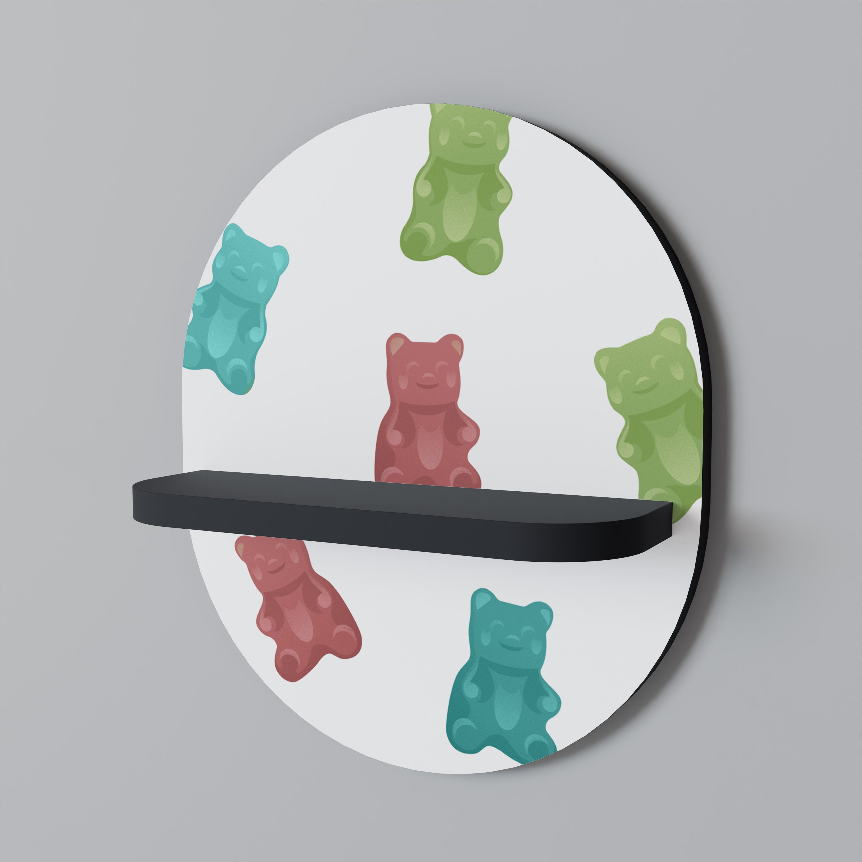 GUMMY BEARS Półka owalna Czarna