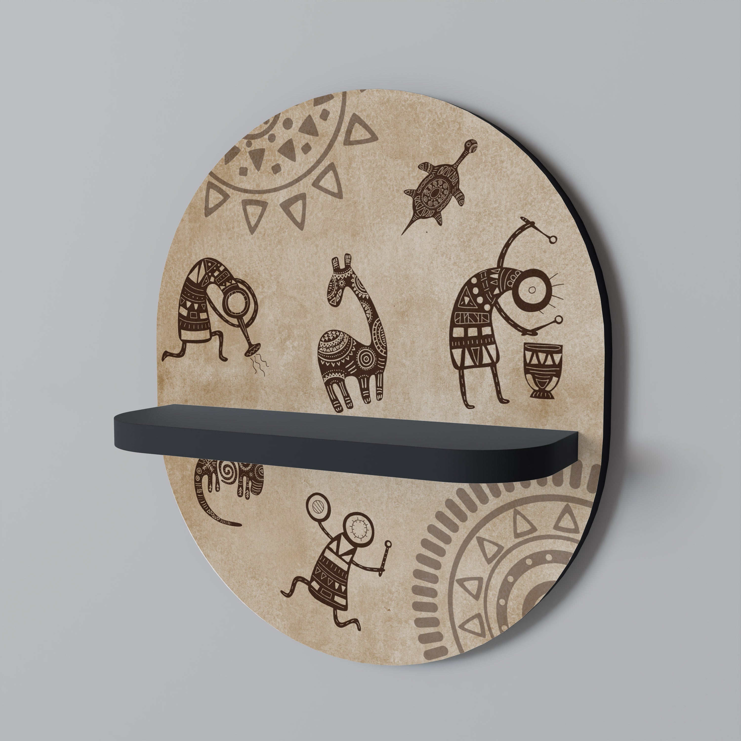 AFRICAN STYLE Półka owalna Czarna