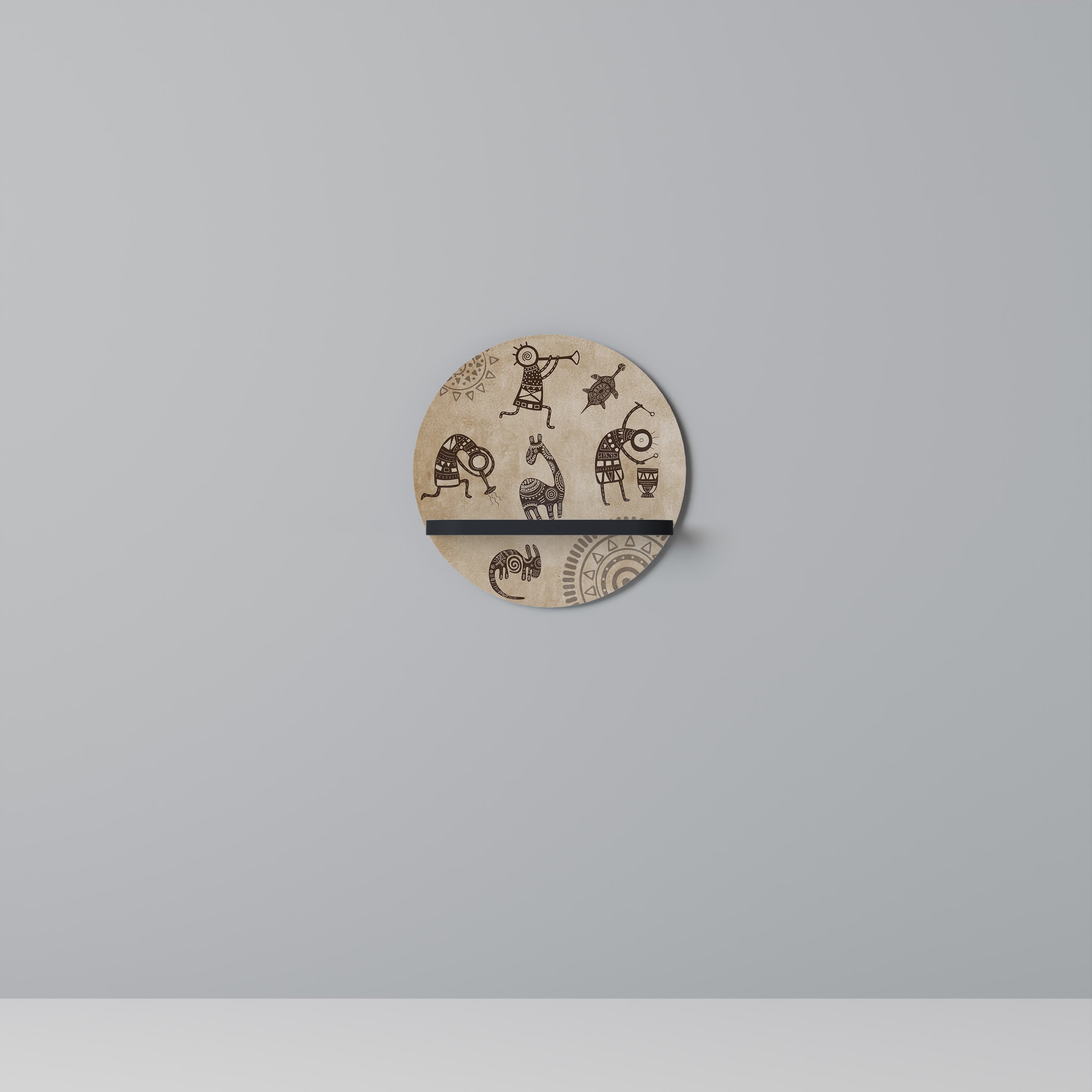 AFRICAN STYLE Półka okrągła Czarna