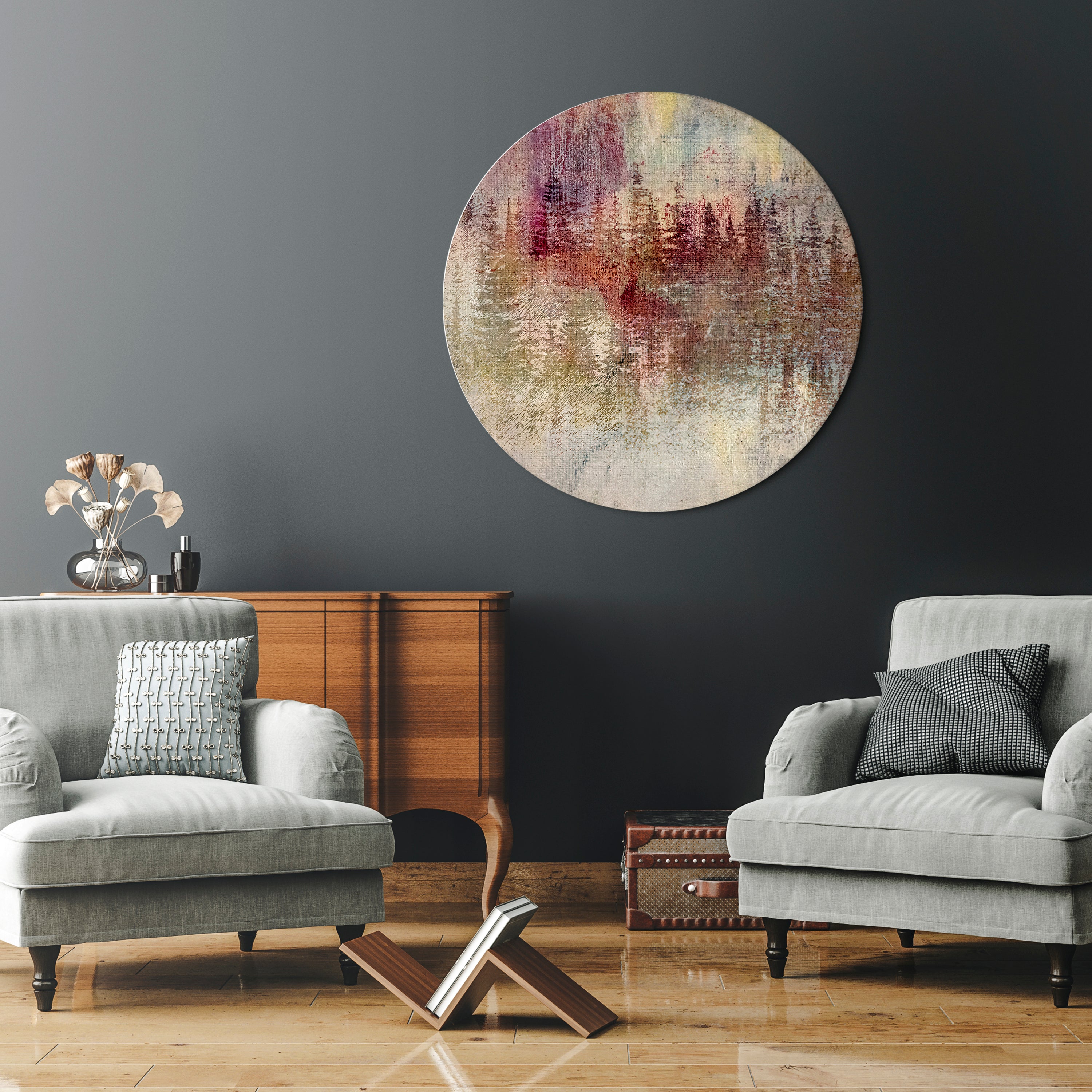 VEILED SUMMIT Obraz okrągły