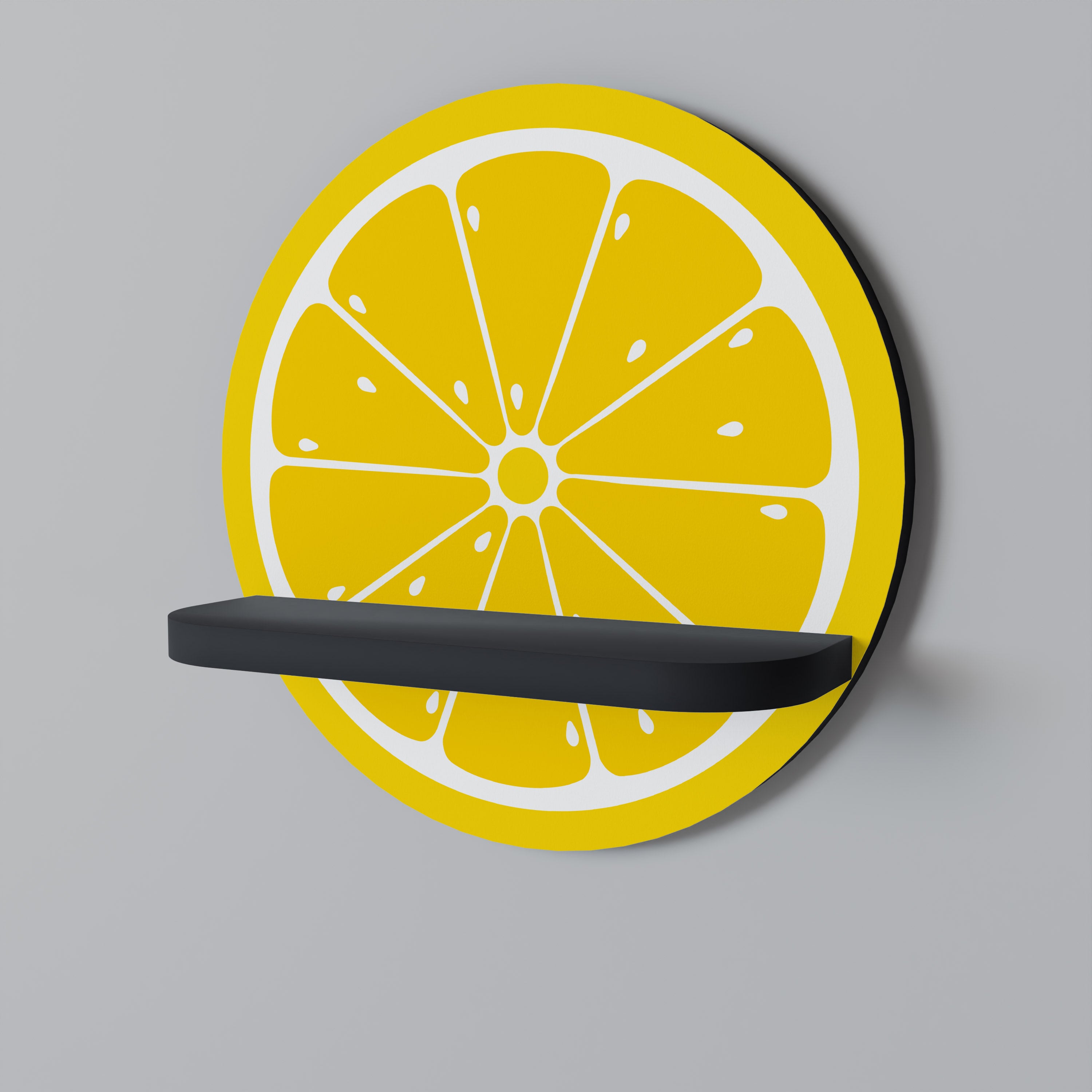 STRENGTHENING LEMON Półka okrągła Czarna