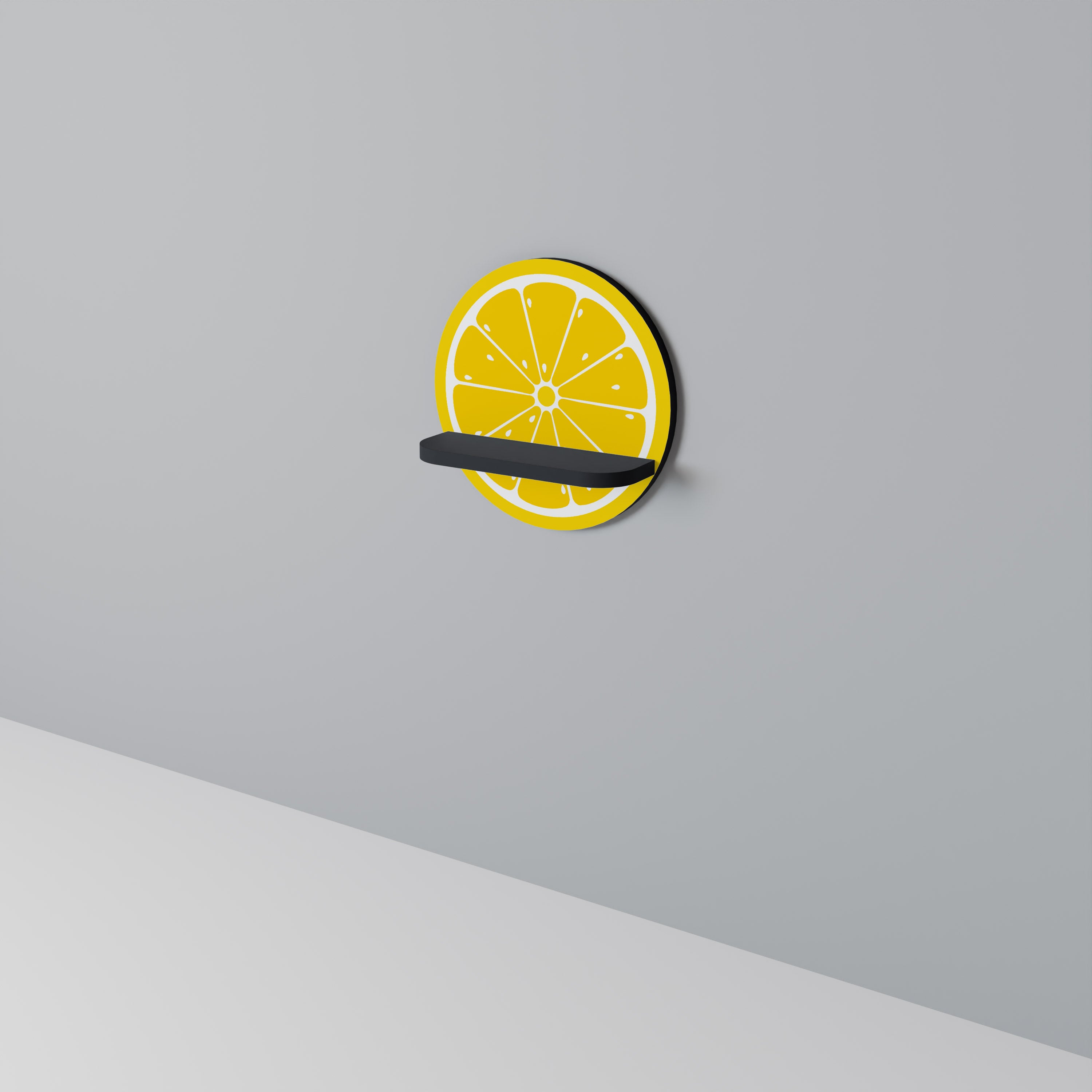 STRENGTHENING LEMON Półka okrągła Czarna