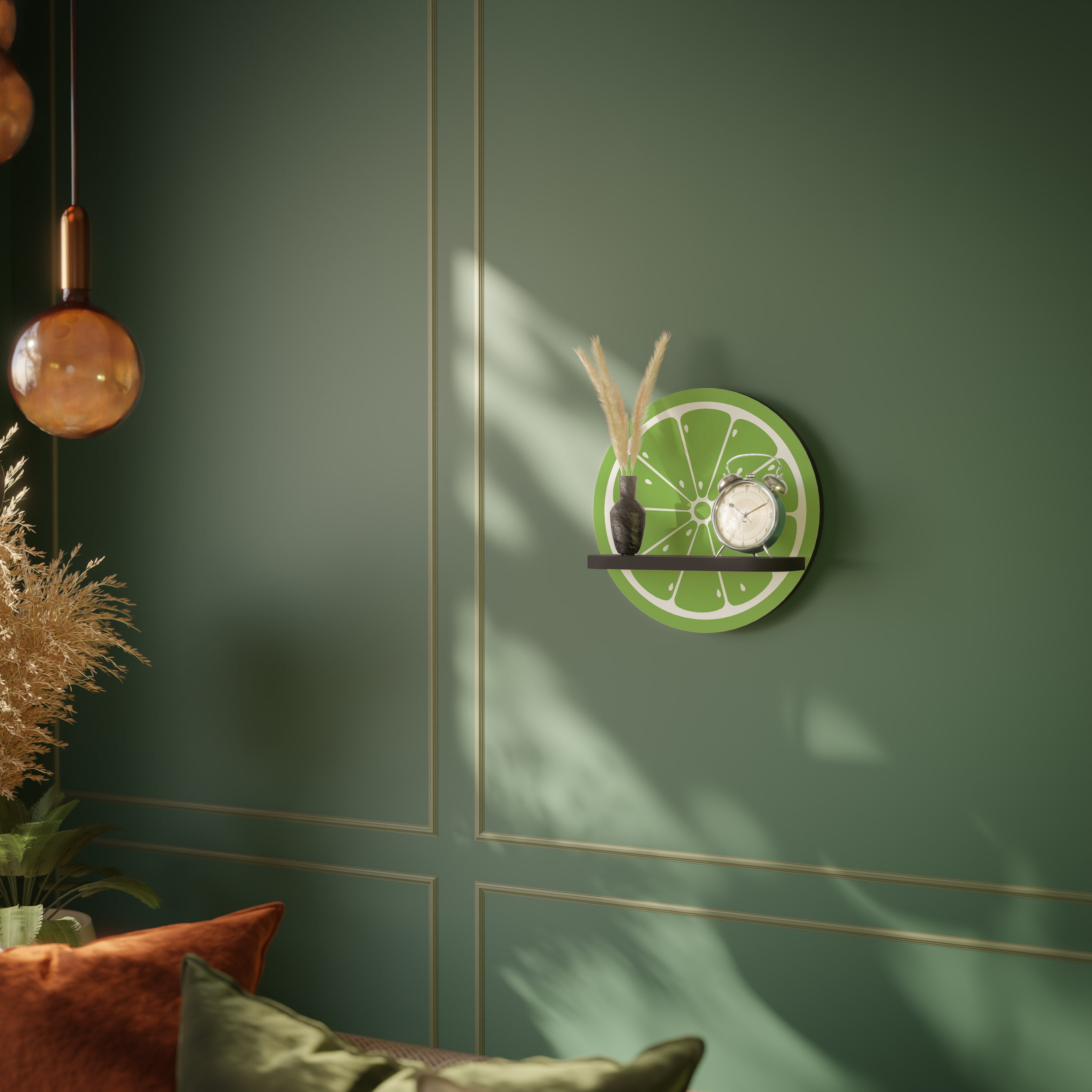 REFRESHING LIME Półka okrągła Czarna