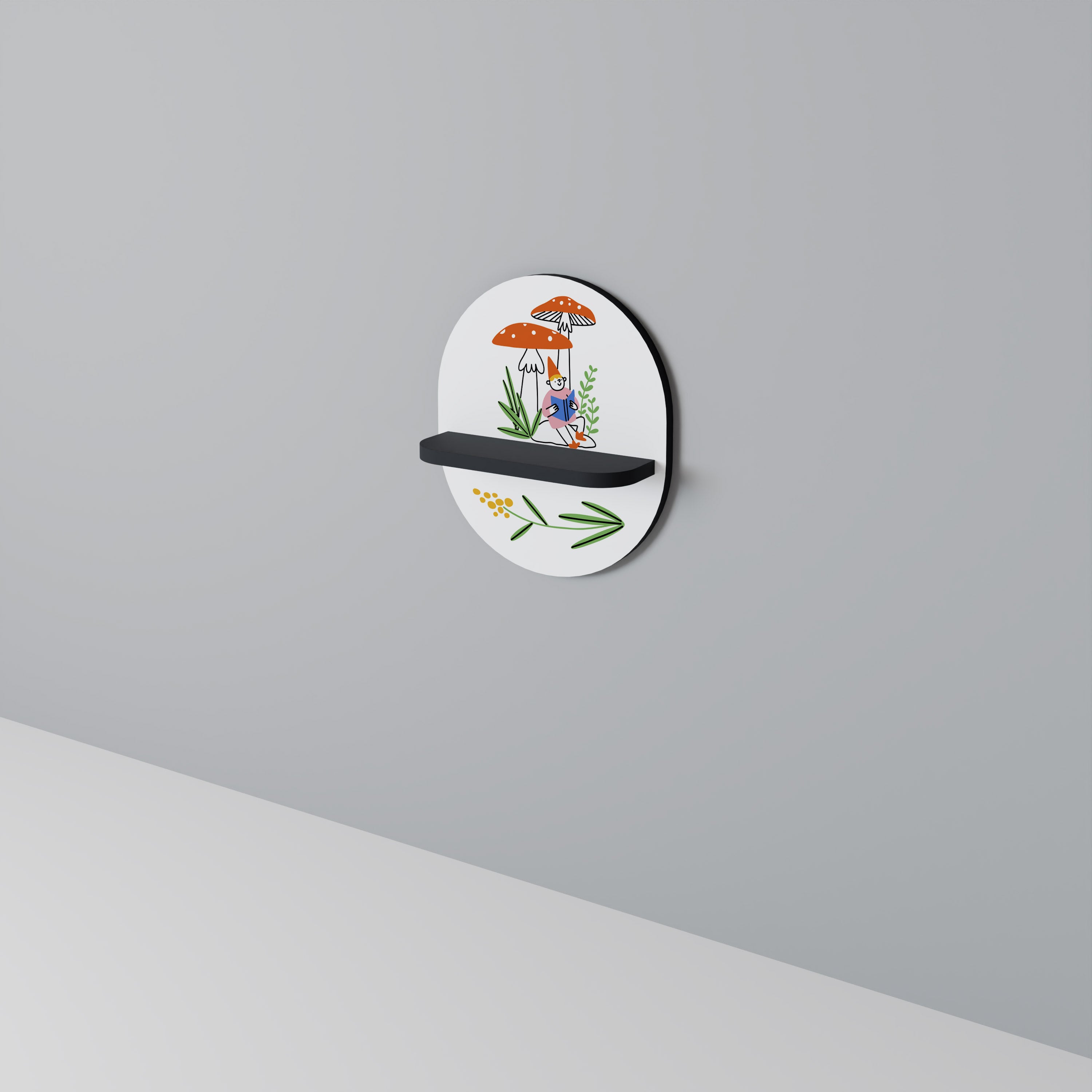 GARDEN GNOMES Półka owalna Czarna