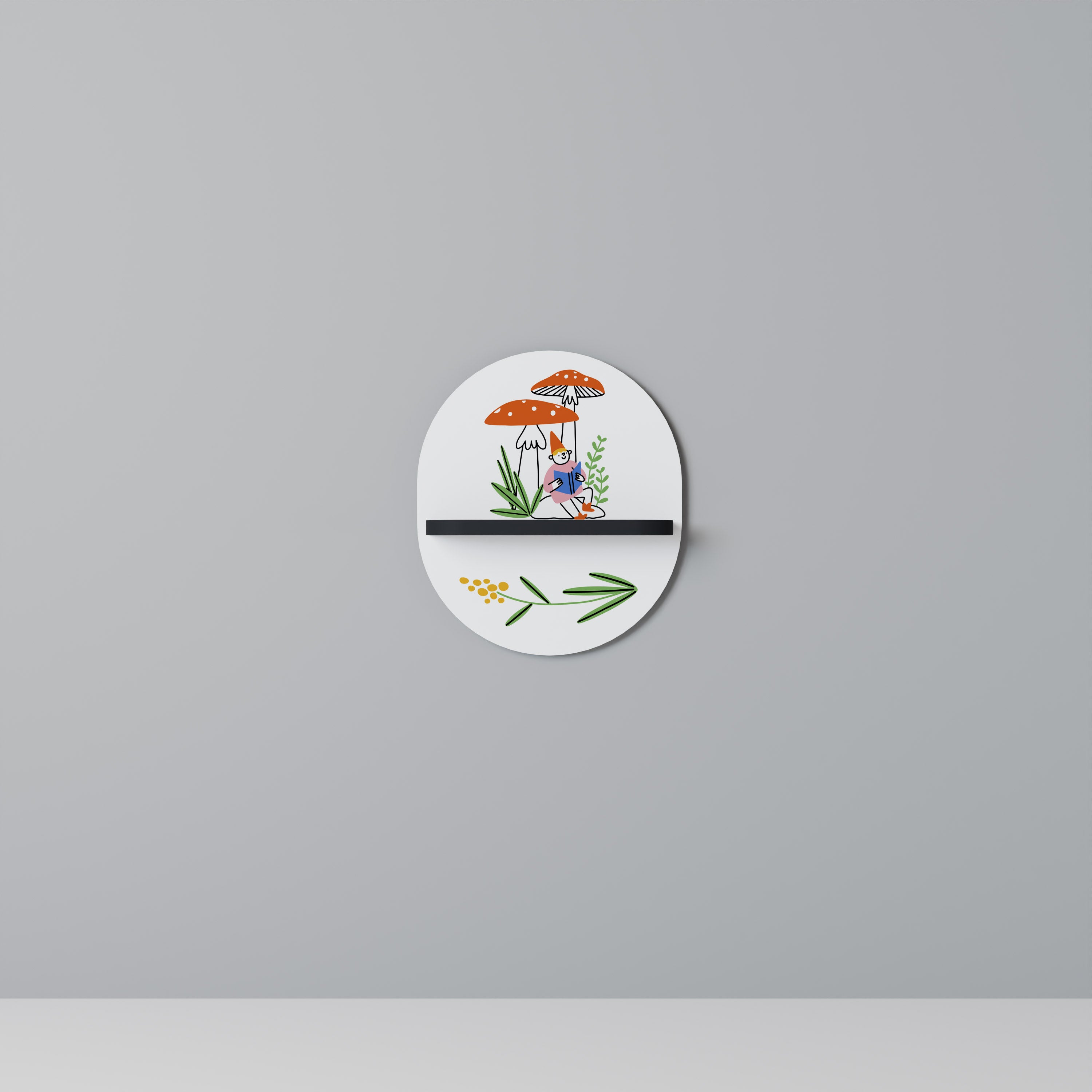 GARDEN GNOMES Półka owalna Czarna