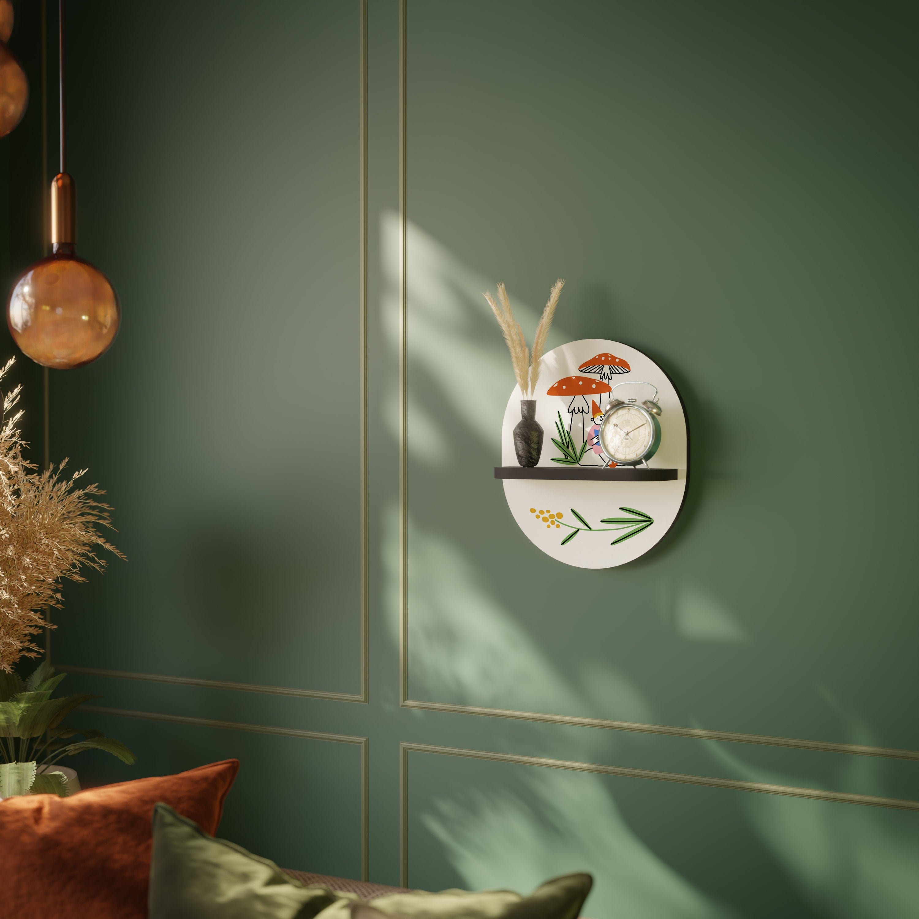 GARDEN GNOMES Półka owalna Czarna