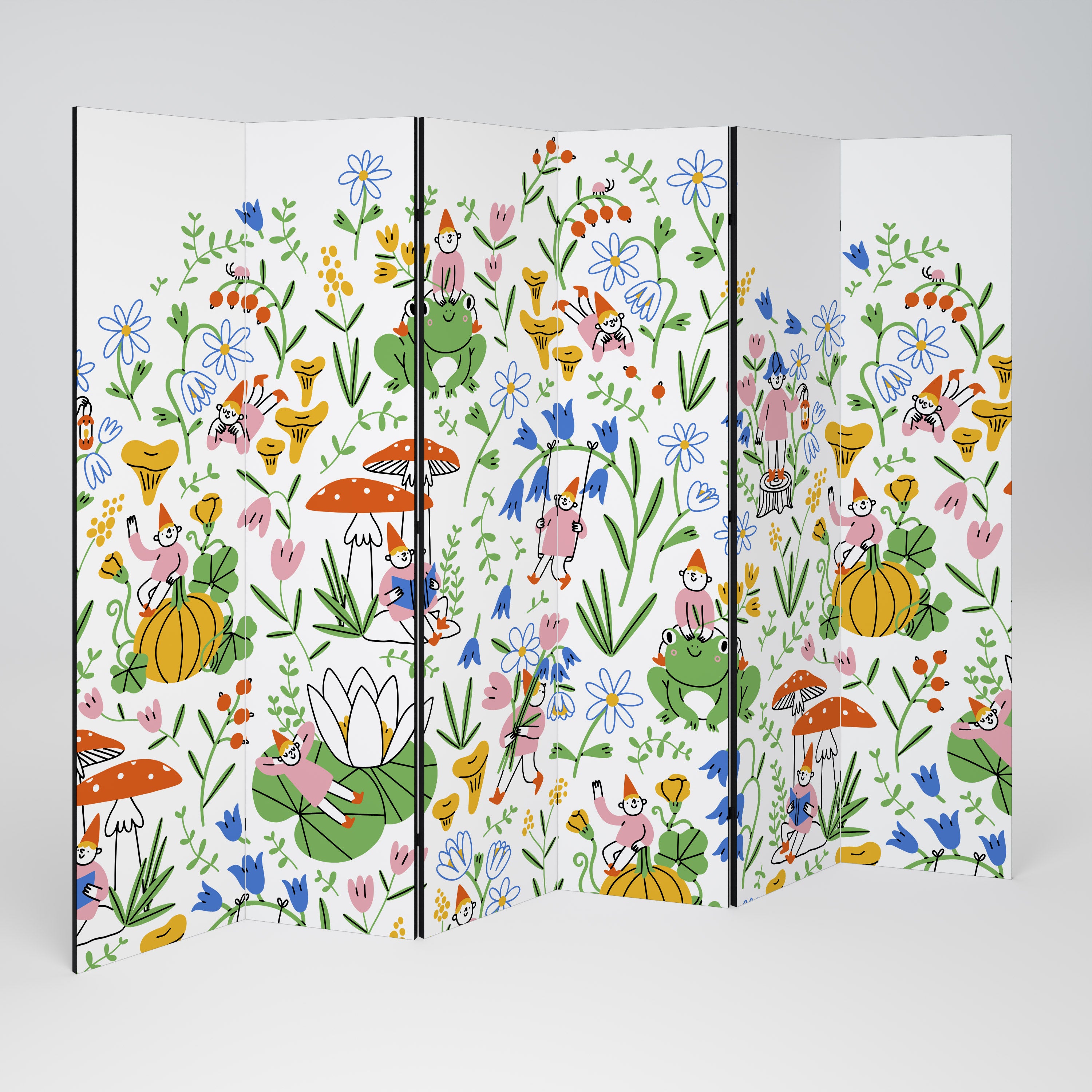 GARDEN GNOMES Dekoracyjny parawan 6-skrzydłowy