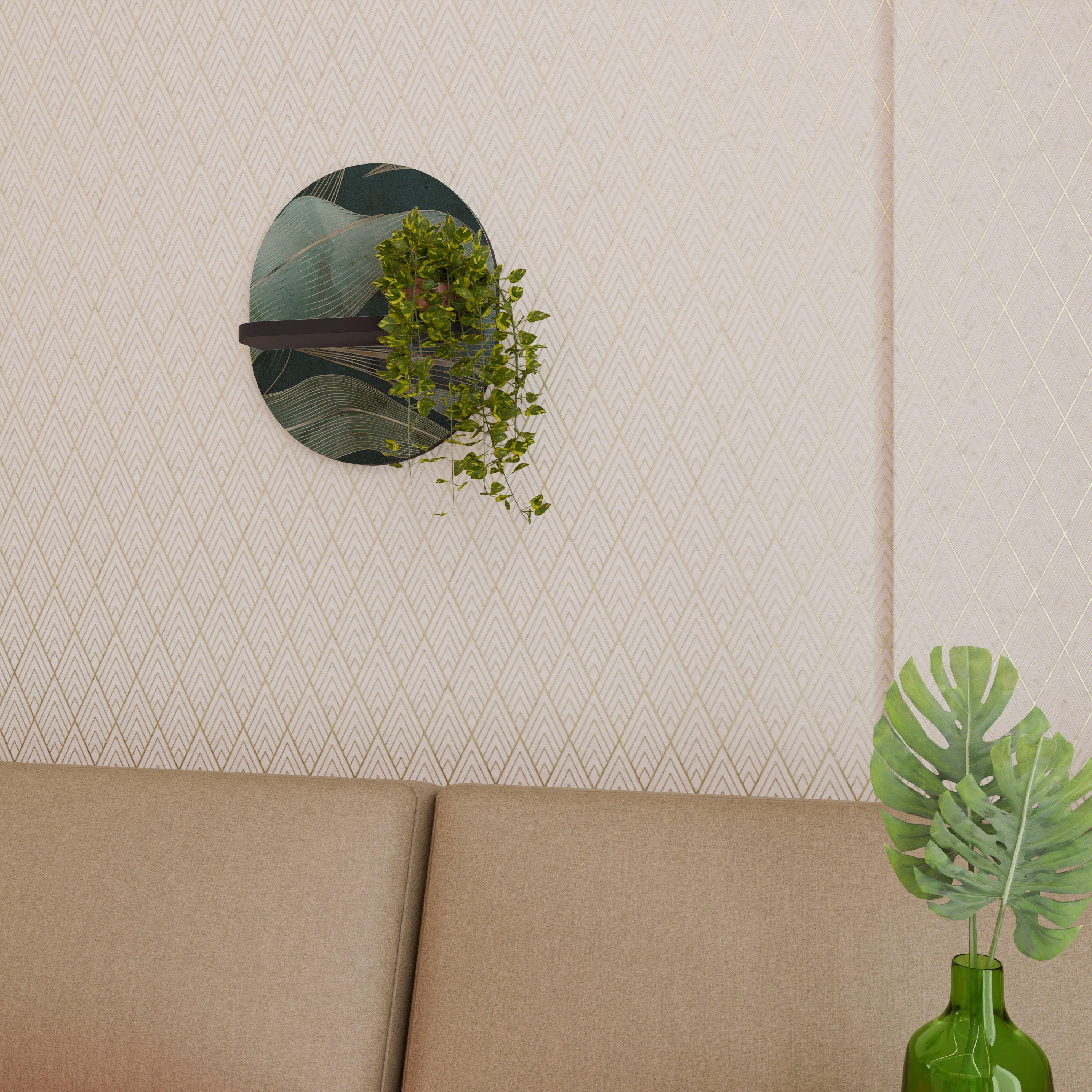 ROYAL GREEN Półka owalna Czarna