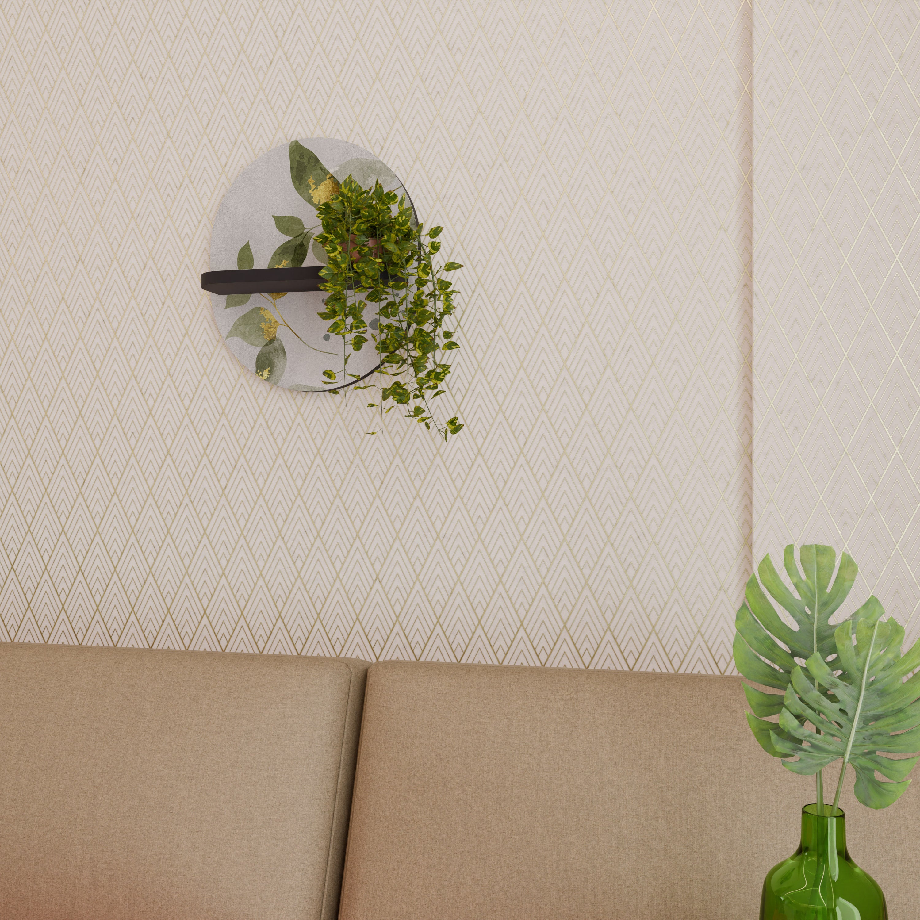 ELEGANT BOTANICS Półka owalna Czarna