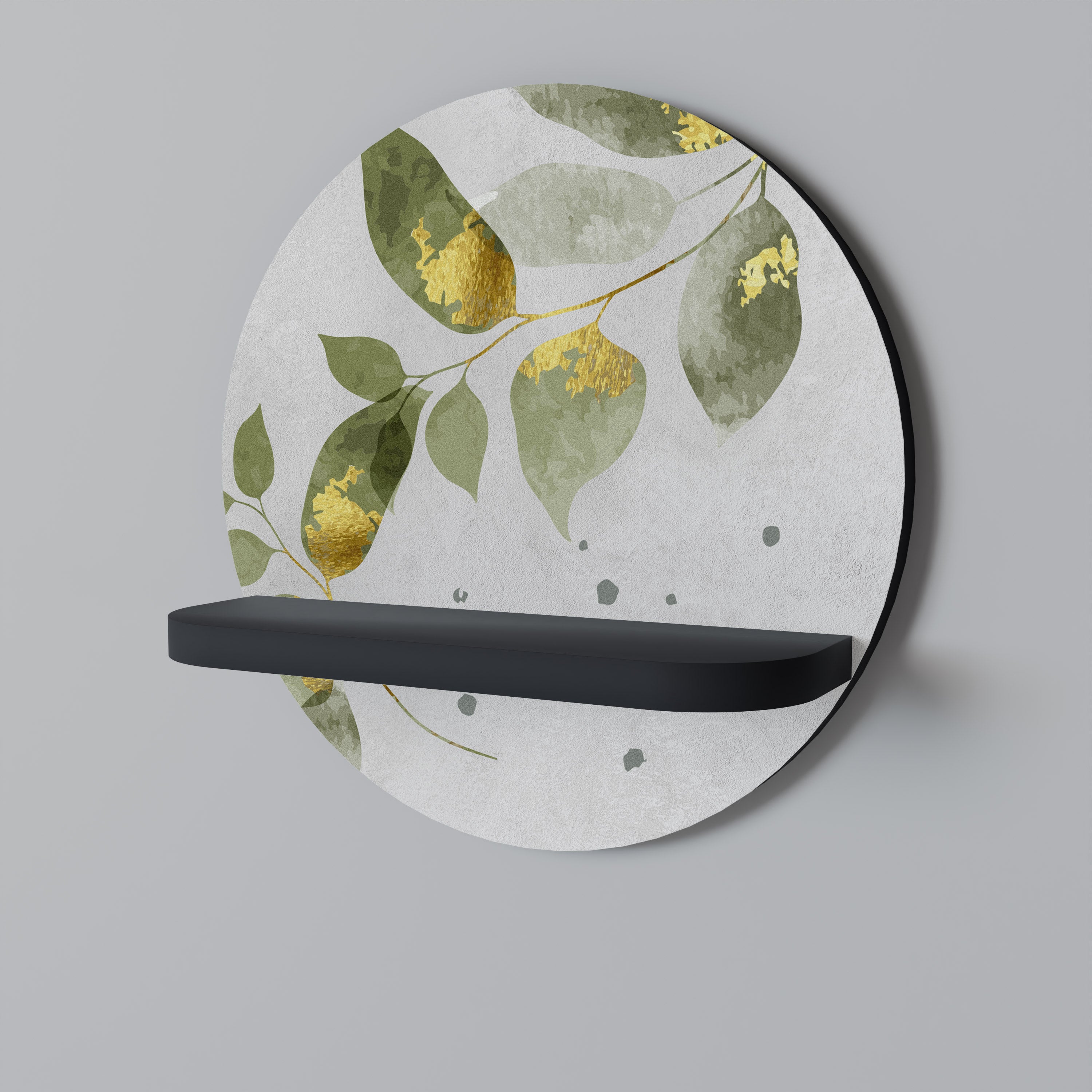 ELEGANT BOTANICS Półka okrągła Czarna