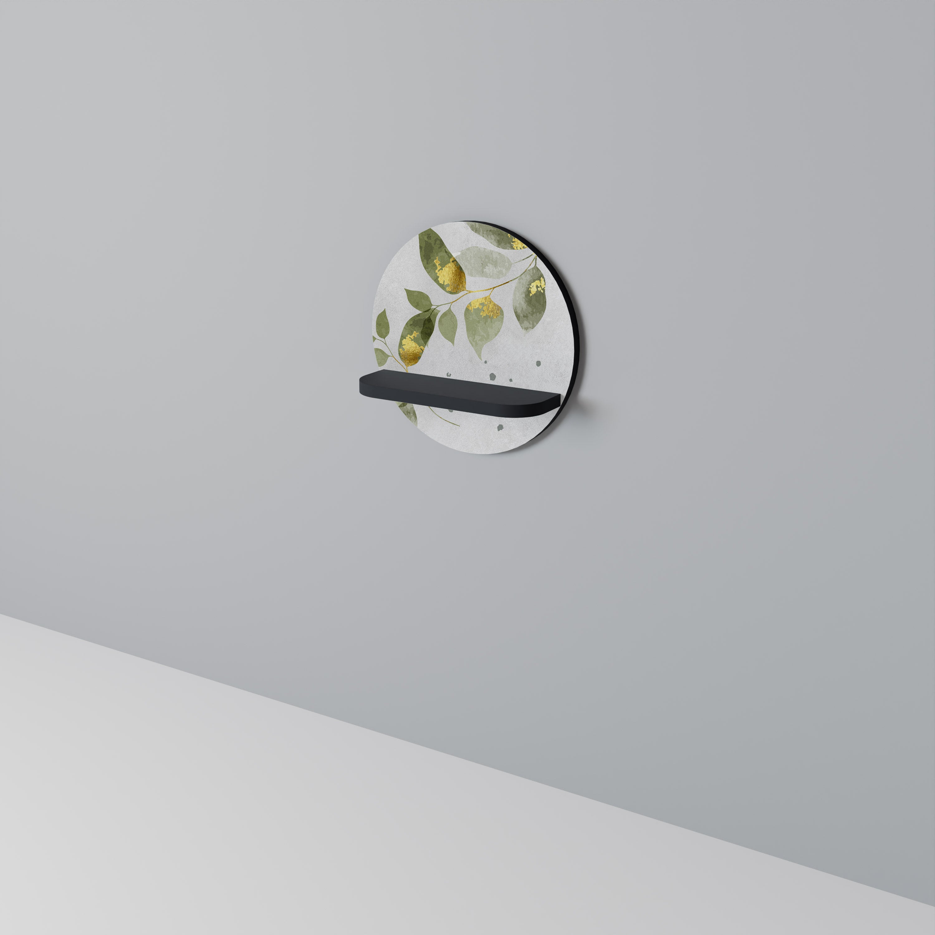 ELEGANT BOTANICS Półka okrągła Czarna