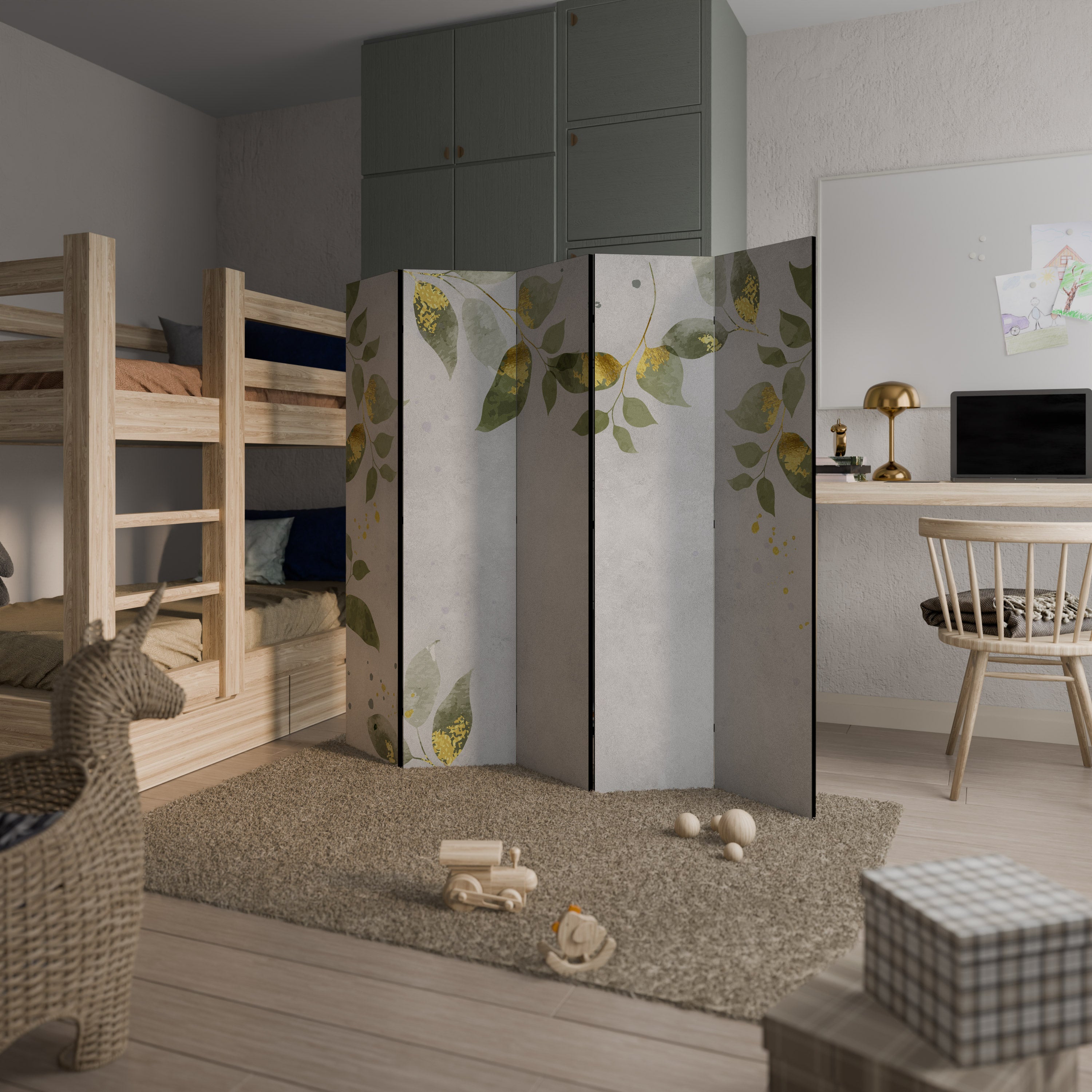 ELEGANT BOTANICS Dekoracyjny parawan 5-skrzydłowy
