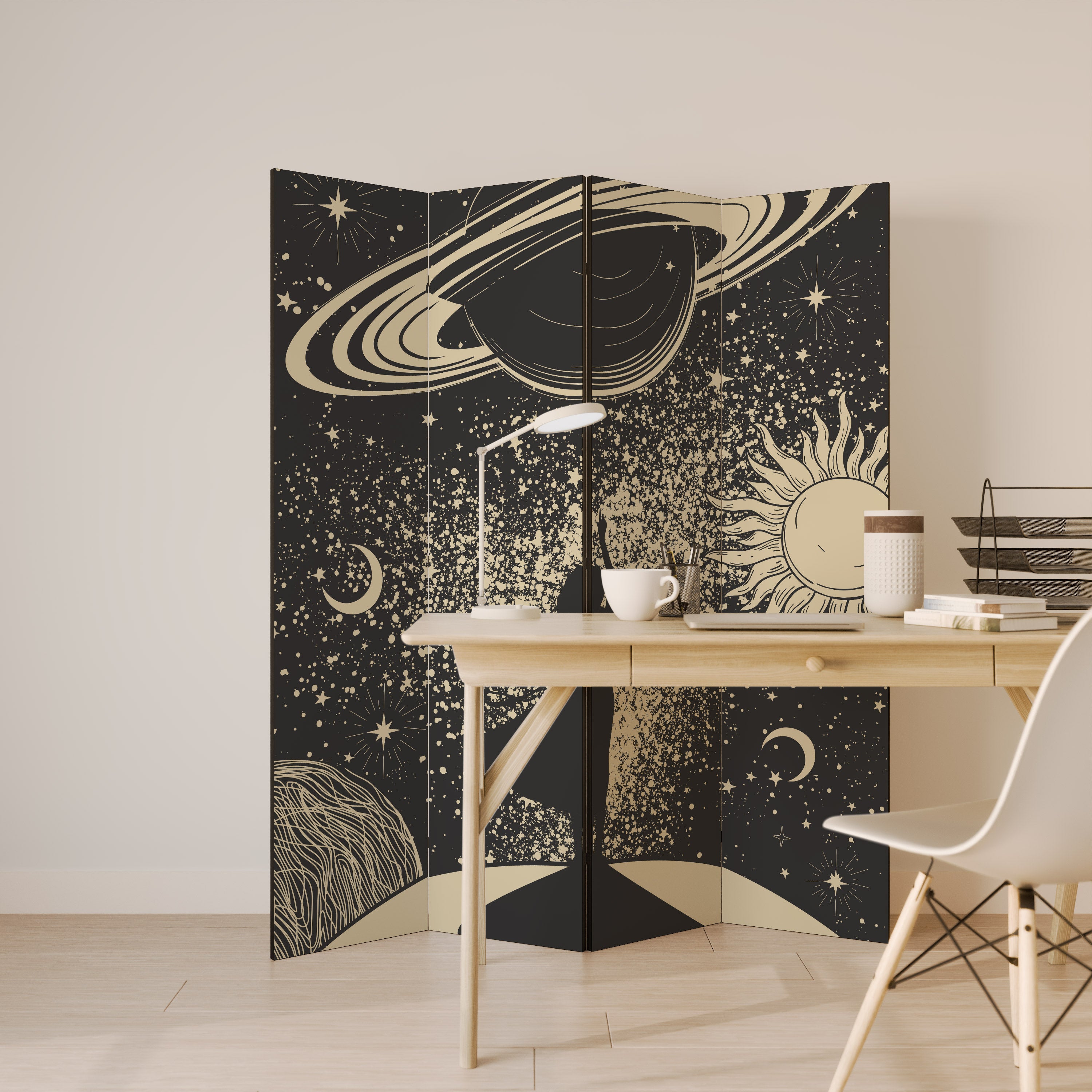 MYSTIC UNIVERSE Dekoracyjny parawan 4-skrzydłowy