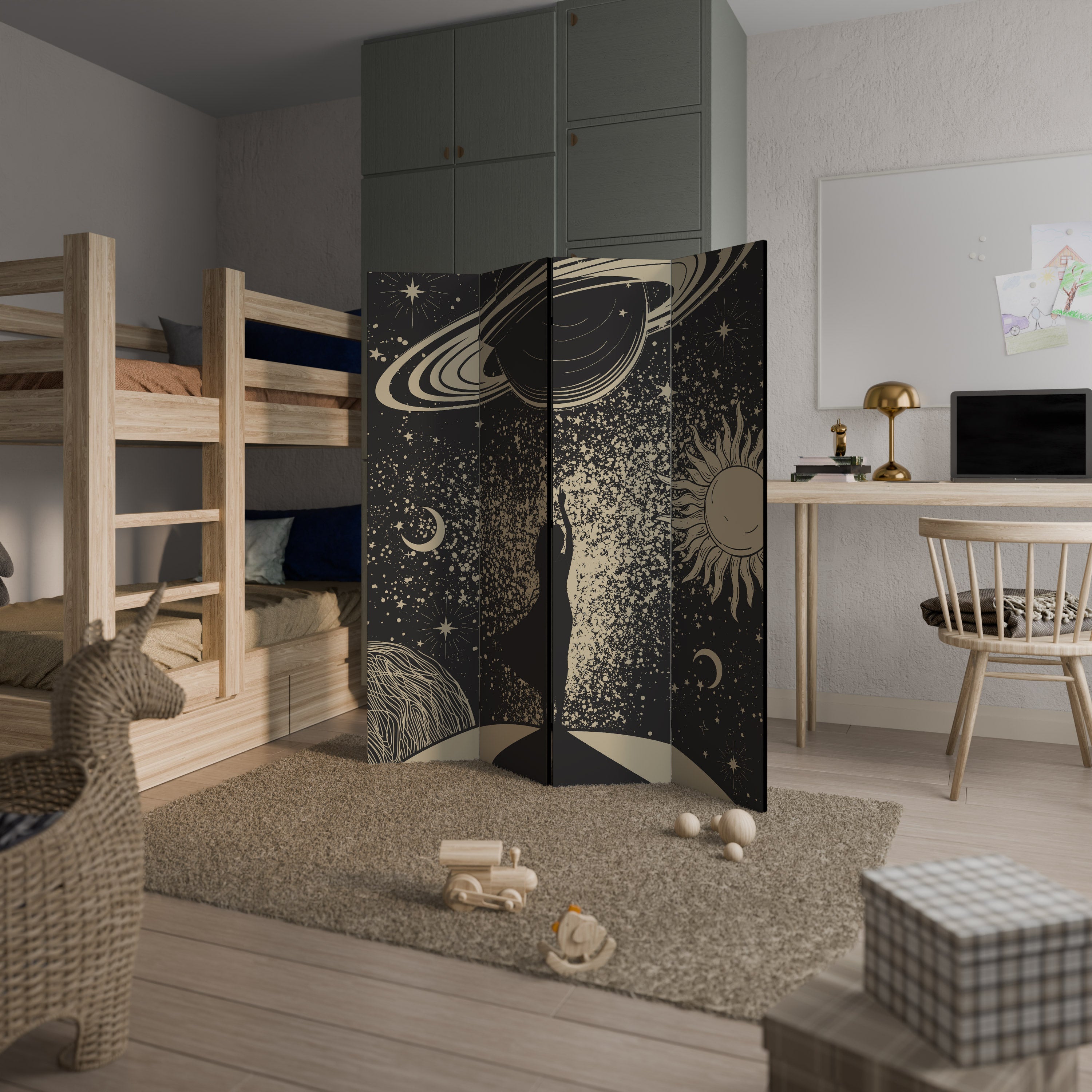 MYSTIC UNIVERSE Dekoracyjny parawan 4-skrzydłowy