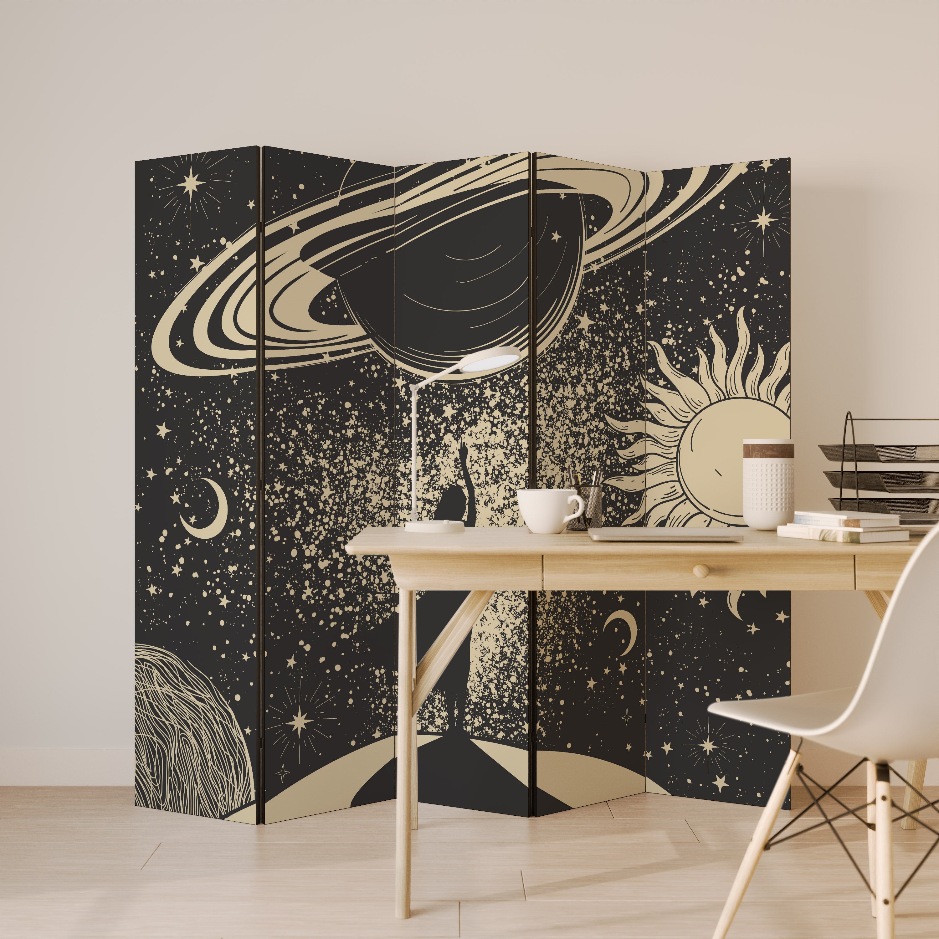 MYSTIC UNIVERSE Dekoracyjny parawan 5-skrzydłowy