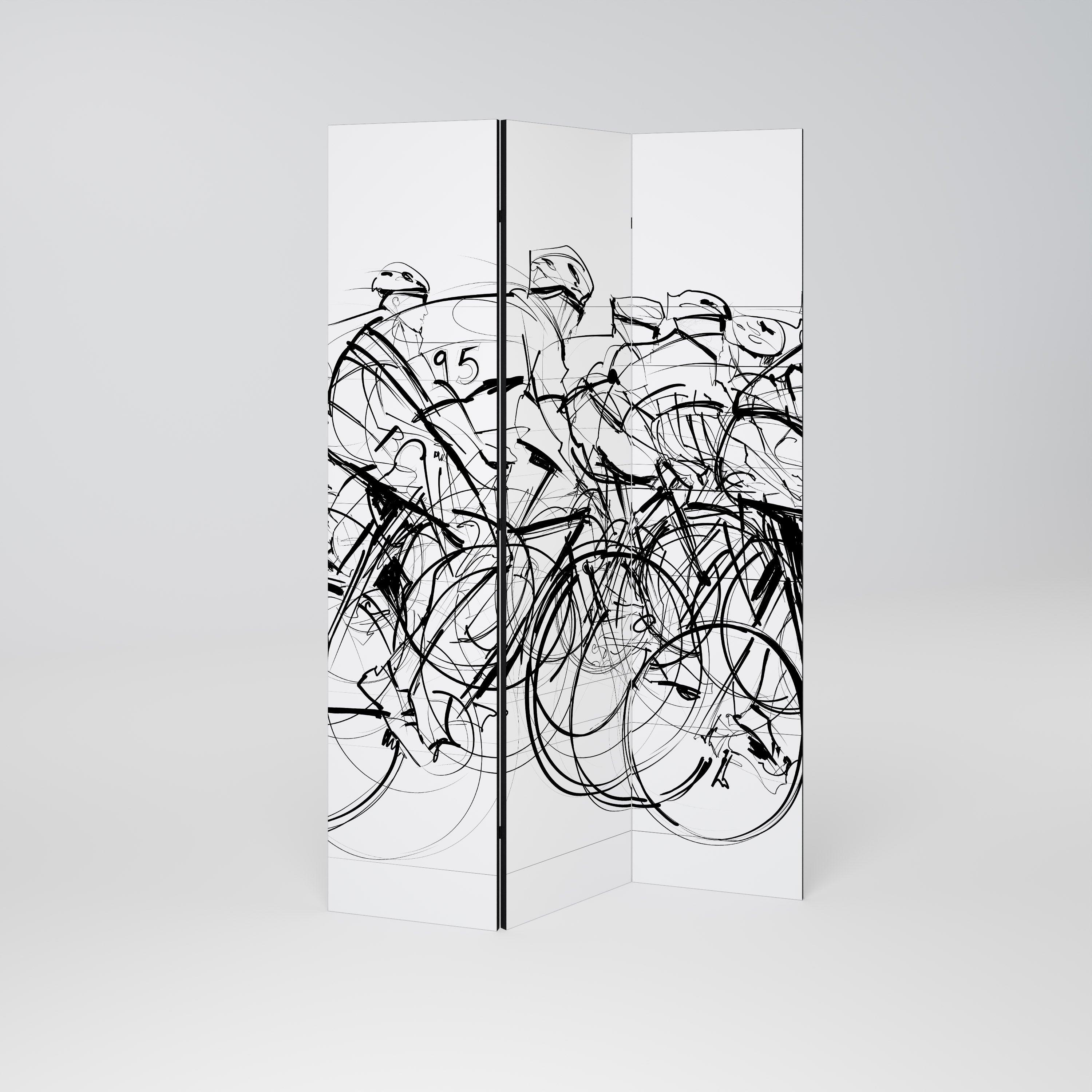CYCLING COMPETITION Dekoracyjny parawan 3-skrzydłowy
