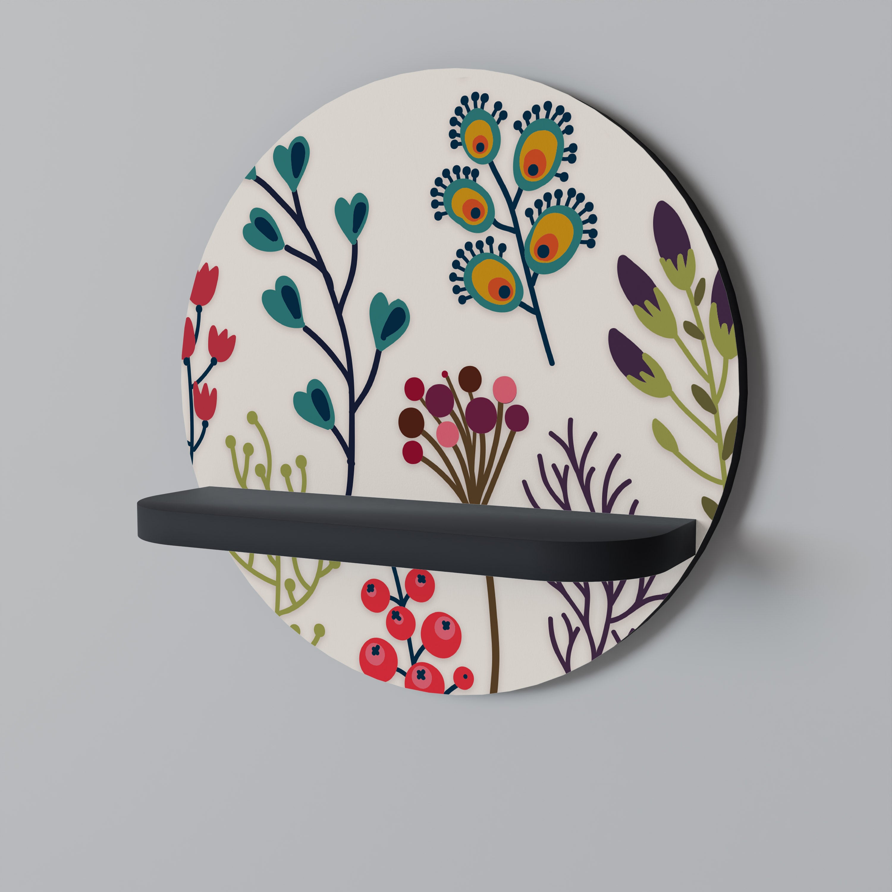 AUTUMN SUNDRIES Półka okrągła Czarna