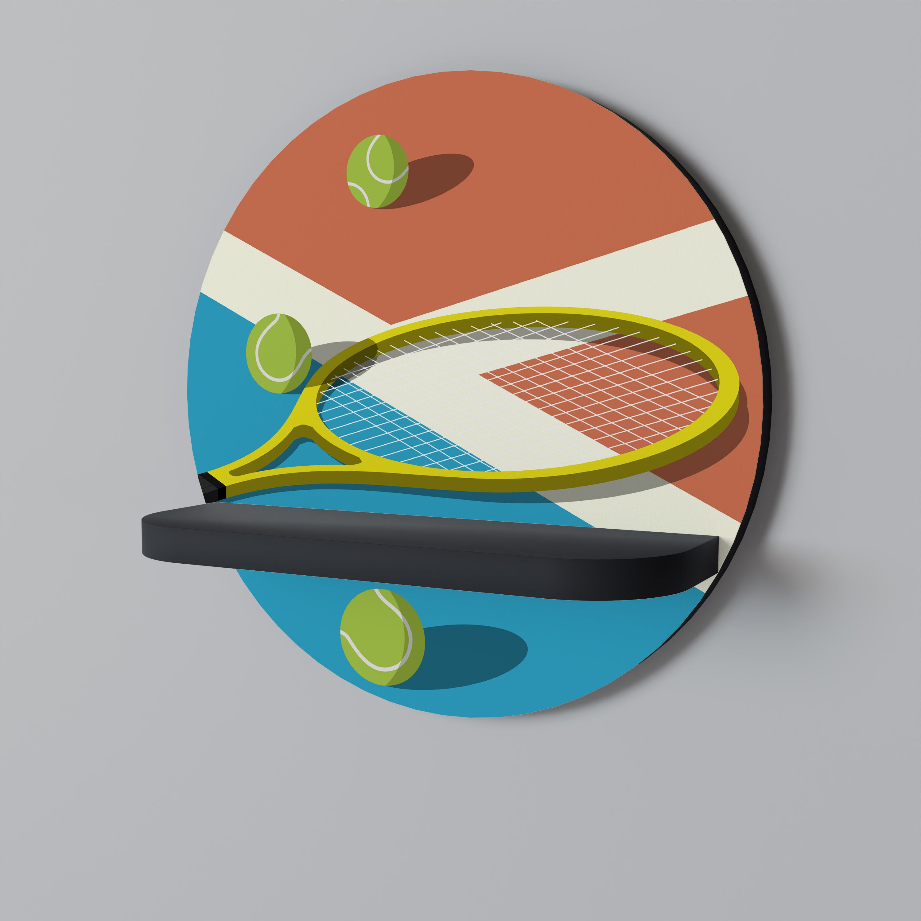 TENNIS ESSENTIALS Półka okrągła Czarna