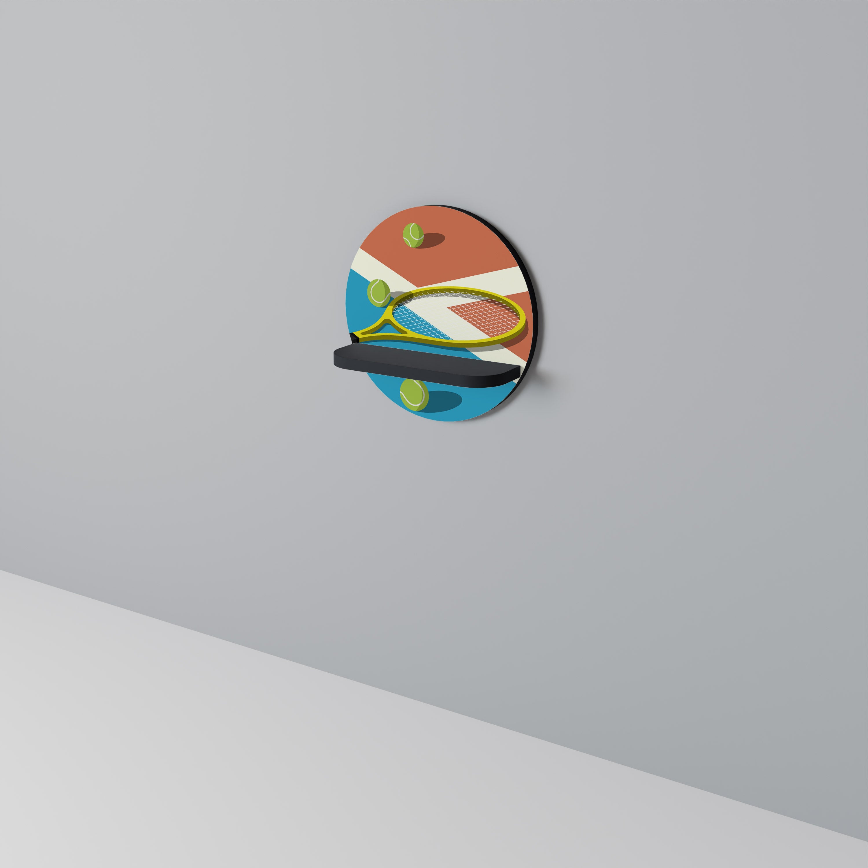 TENNIS ESSENTIALS Półka okrągła Czarna