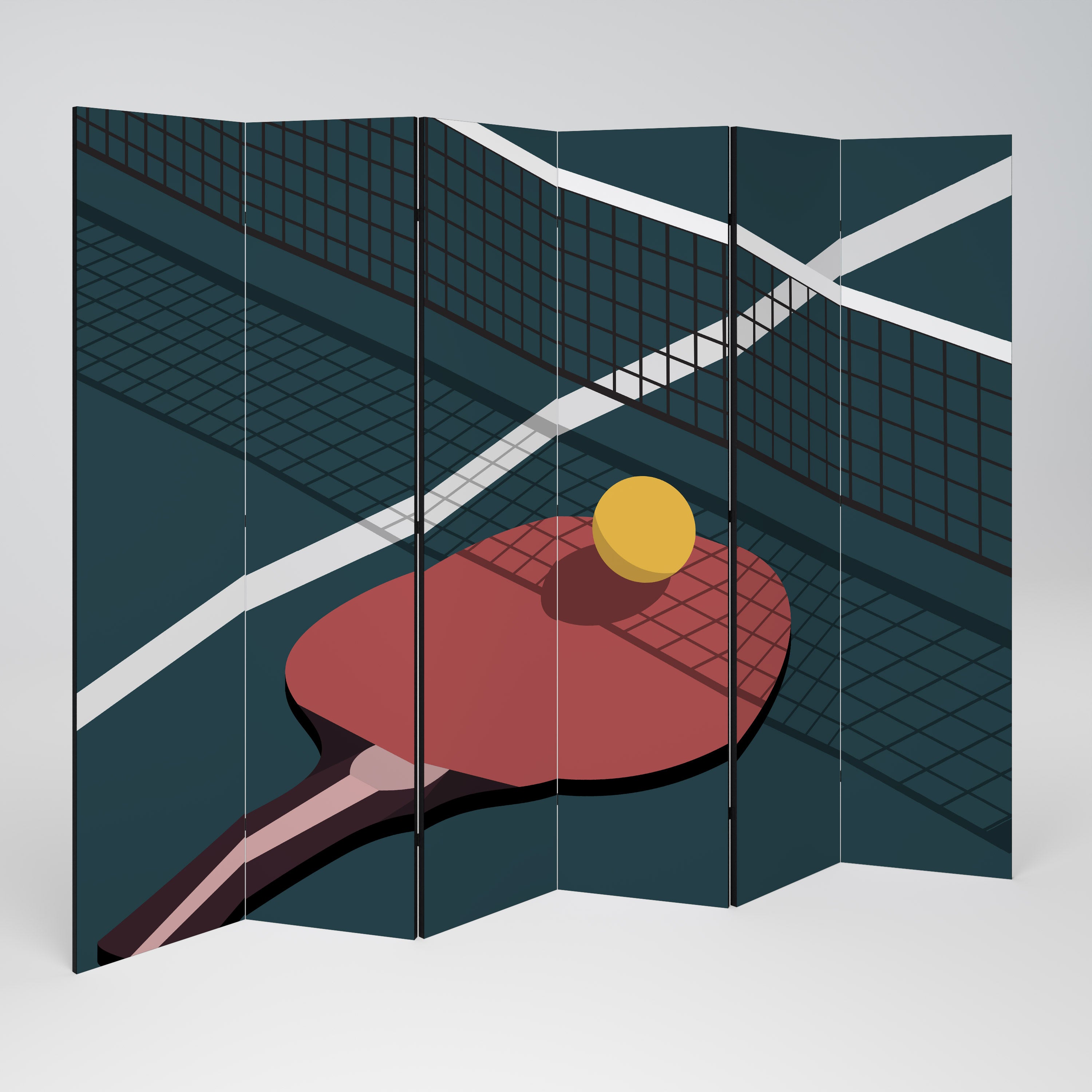 PING- PONG GAME Dekoracyjny parawan 6-skrzydłowy