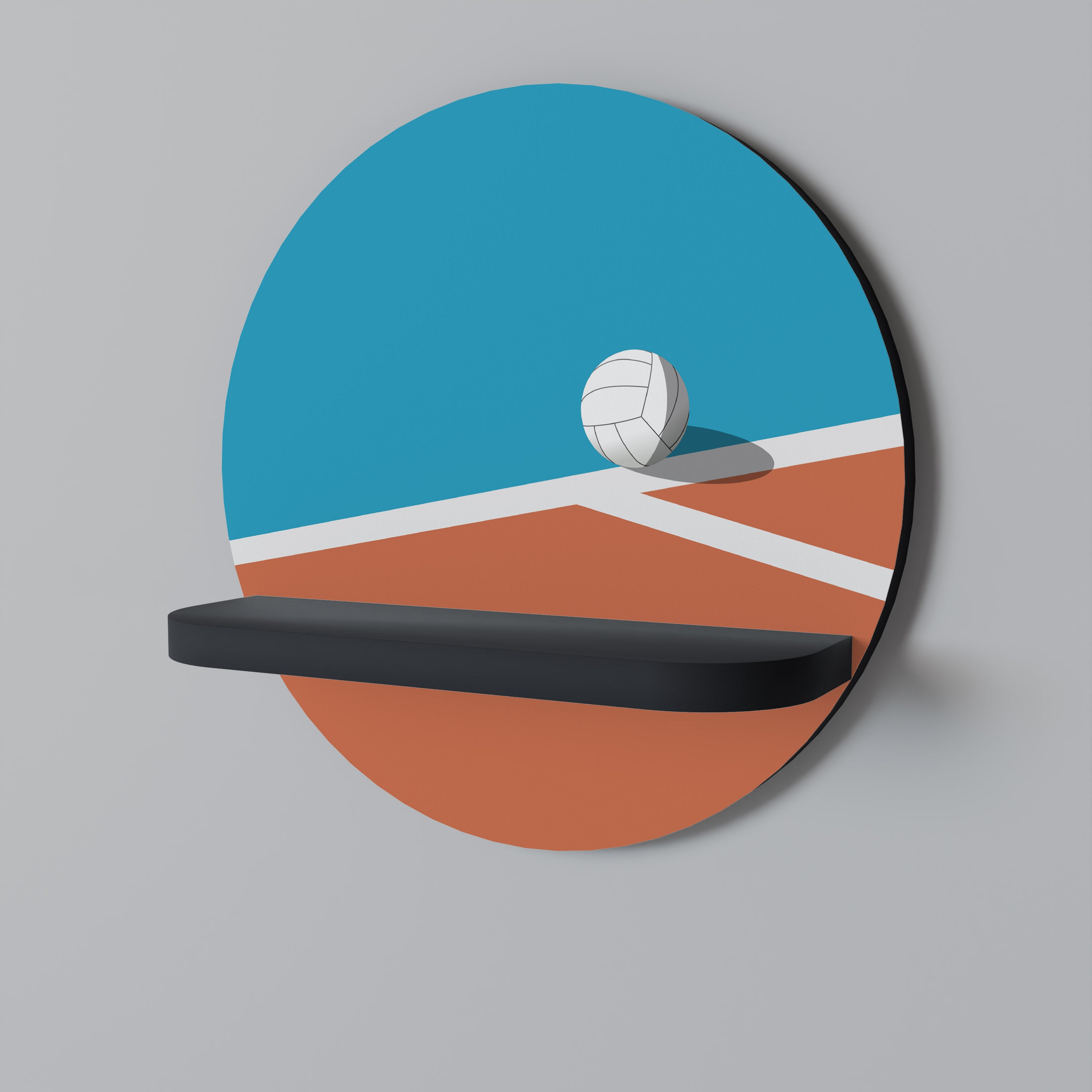 VOLLEYBALL TIME Półka okrągła Czarna