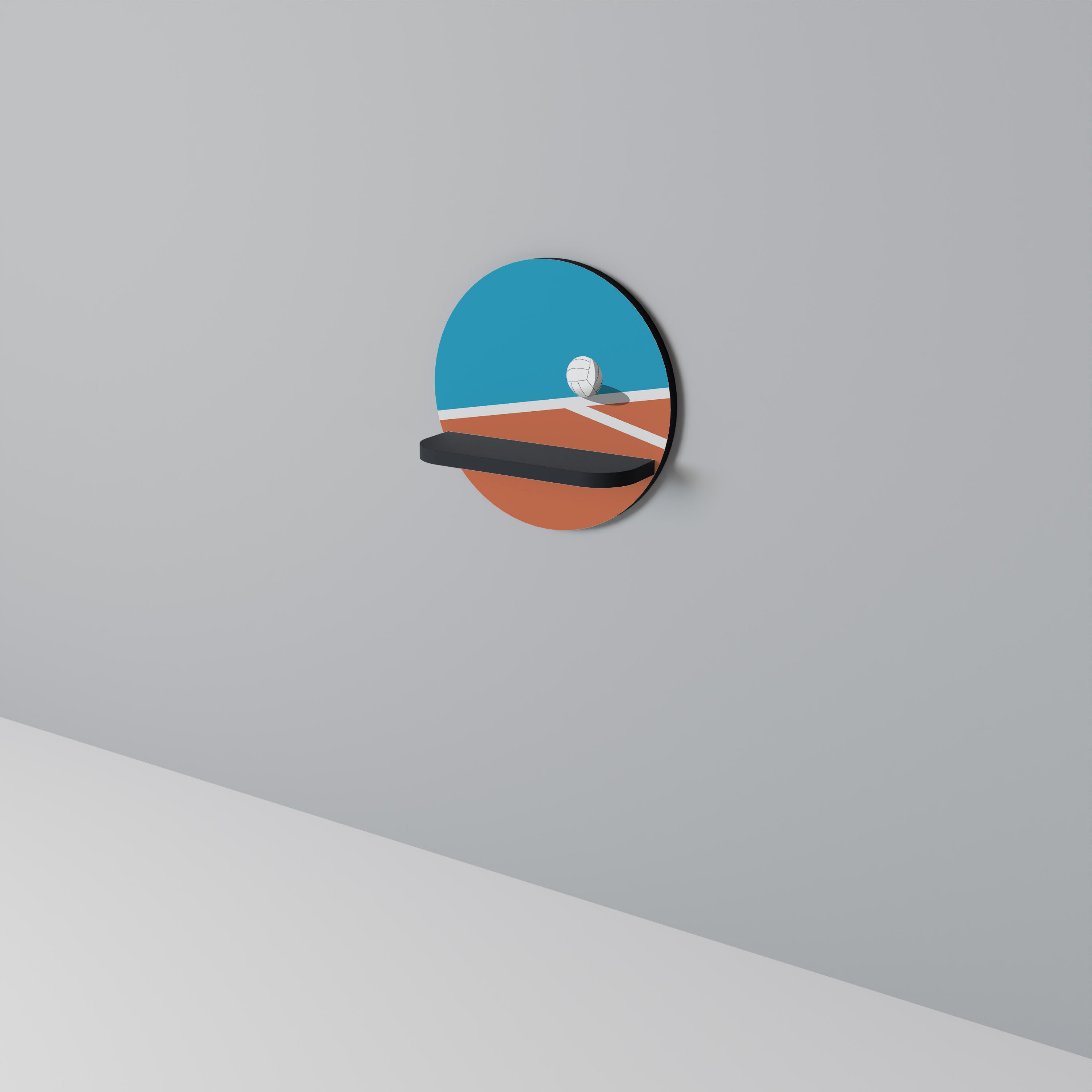 VOLLEYBALL TIME Półka okrągła Czarna