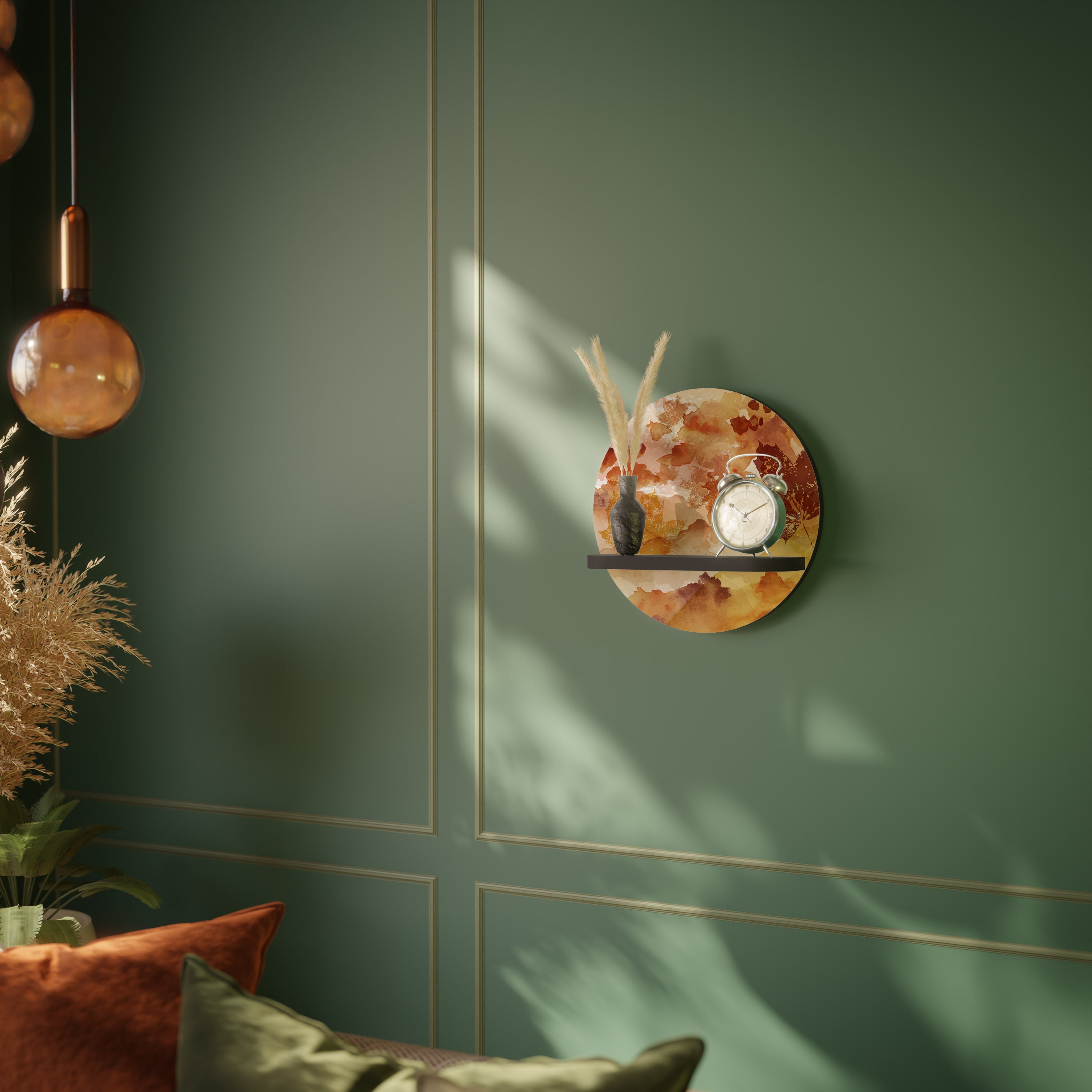 TRACES OF AUTUMN Półka okrągła Czarna