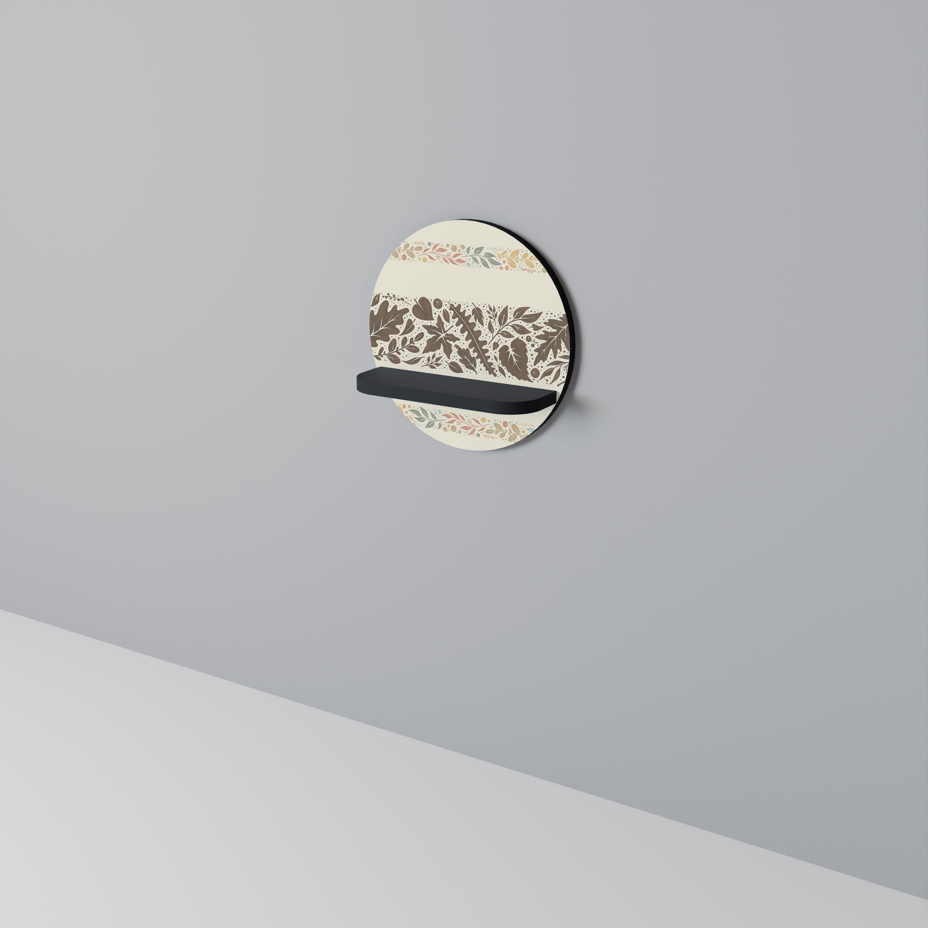 FOLIAGE ROWS Półka okrągła Czarna