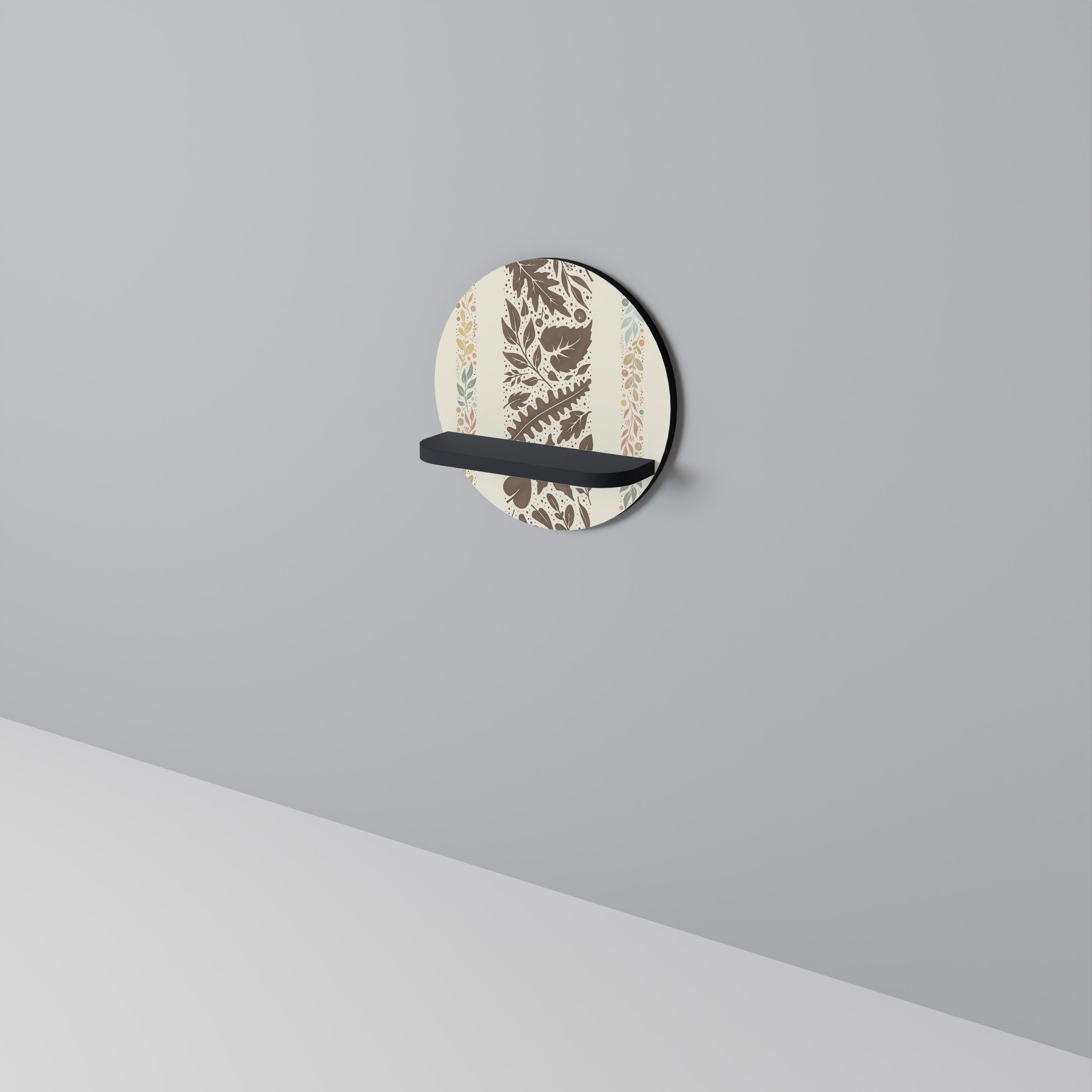 FOLIAGE TALES Półka okrągła Czarna