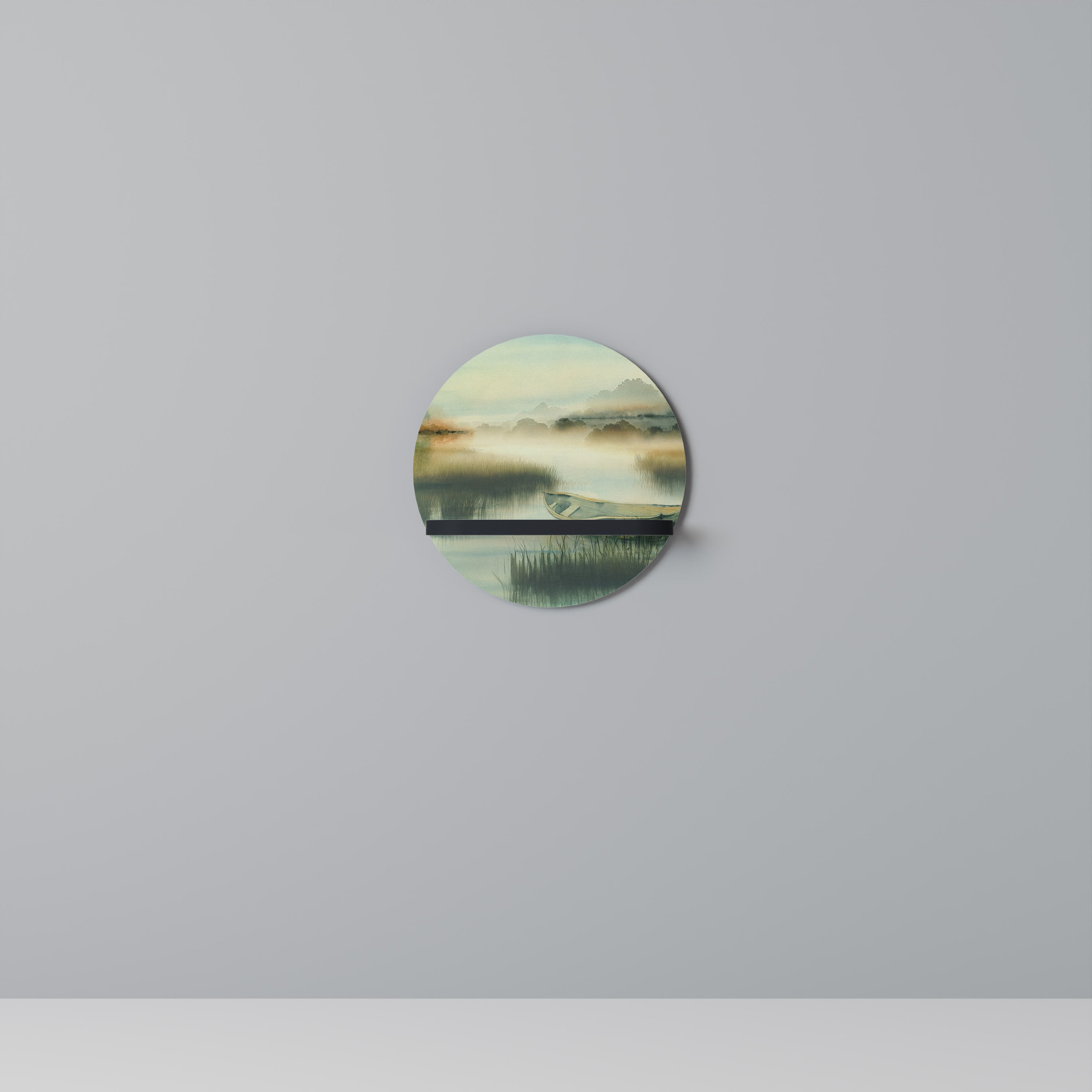 MORNING BY THE LAKE Półka okrągła Czarna
