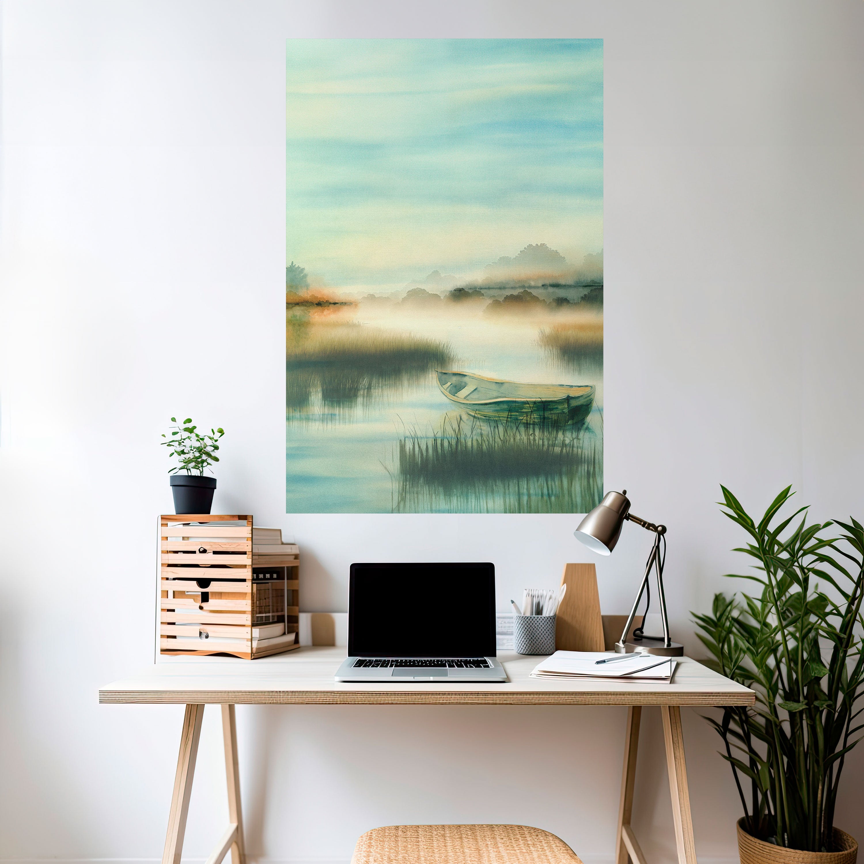MORNING BY THE LAKE Naklejka/Plakat pionowy