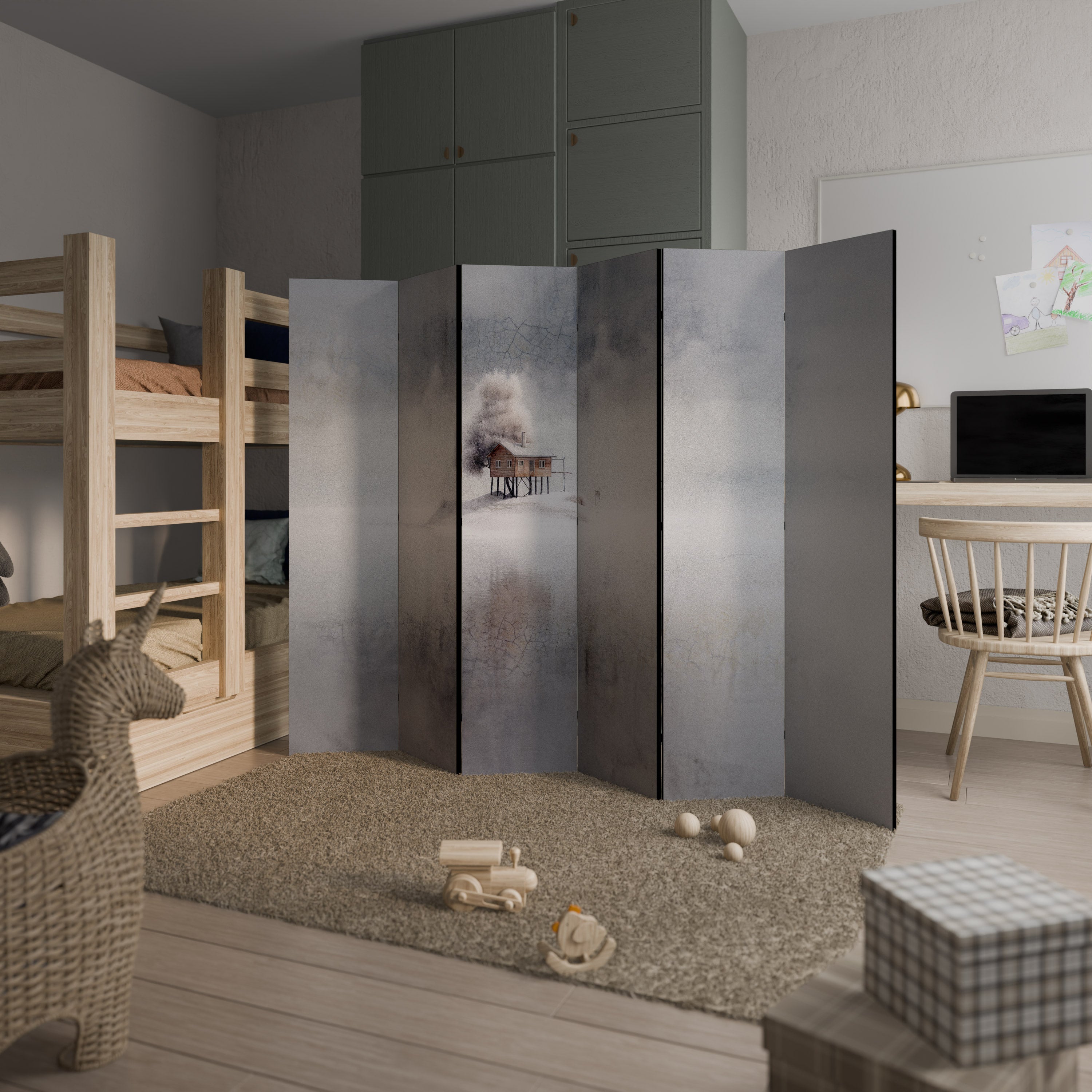 SILENT CABIN Dekoracyjny parawan 6-skrzydłowy