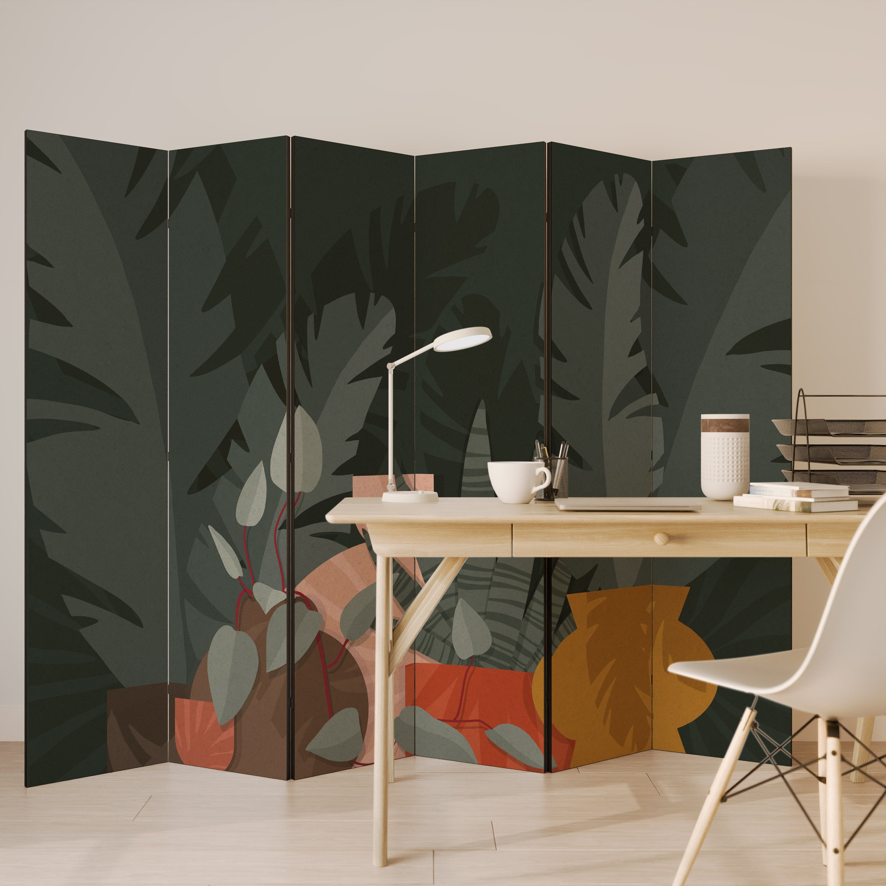 TROPICAL COMPOSITION Dekoracyjny parawan 6-skrzydłowy