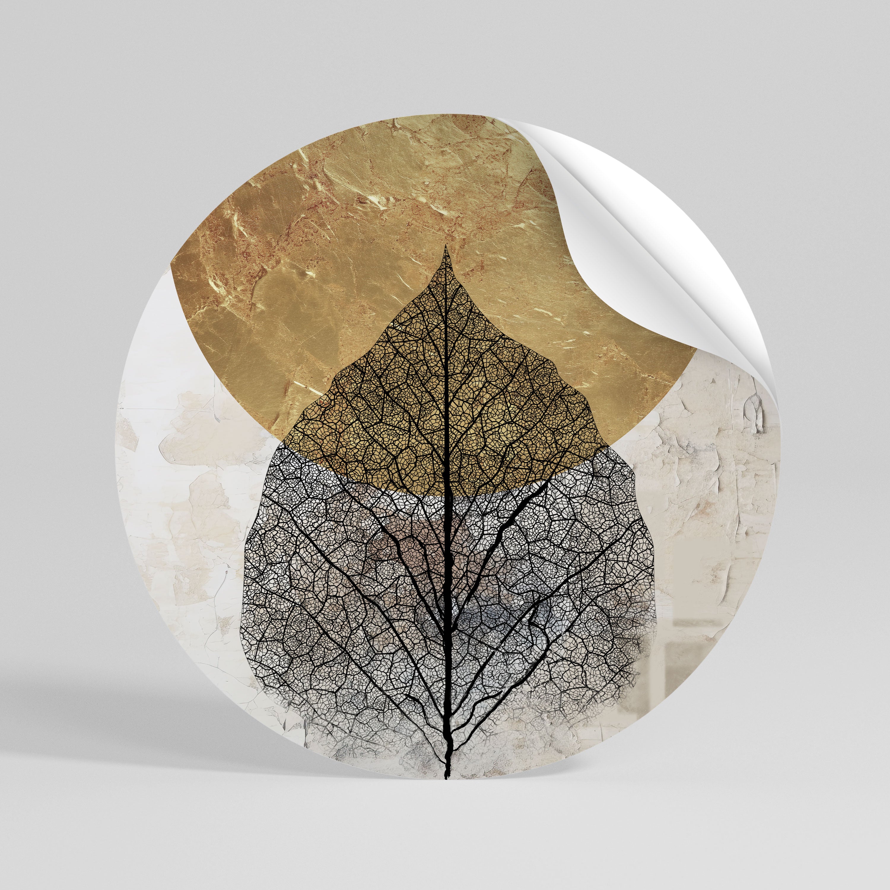 GOLD NERVATIO Naklejka okrągła