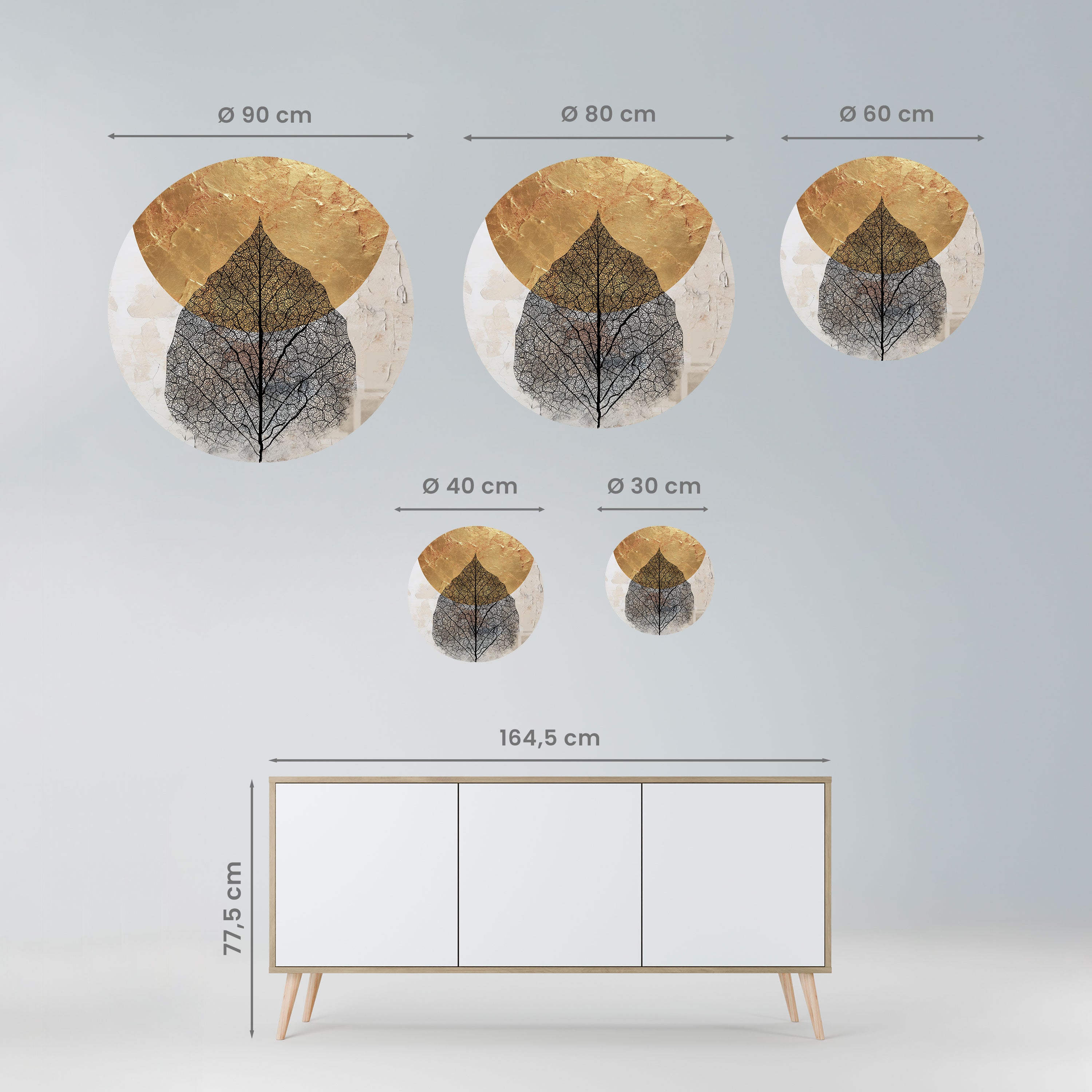 GOLD NERVATIO Naklejka okrągła