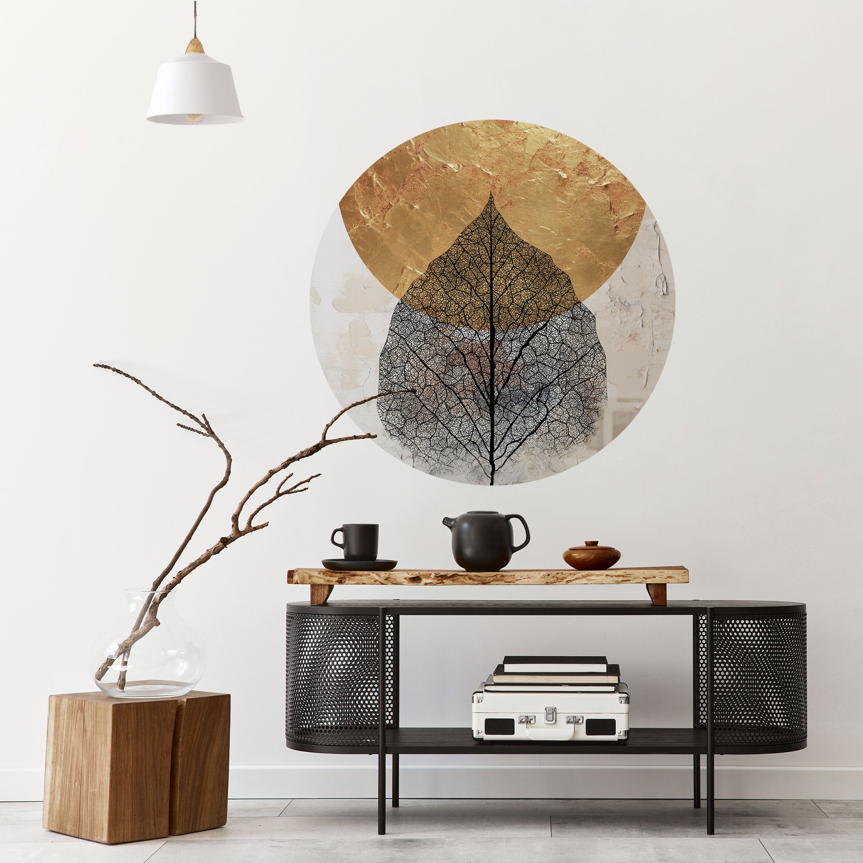 GOLD NERVATIO Naklejka okrągła