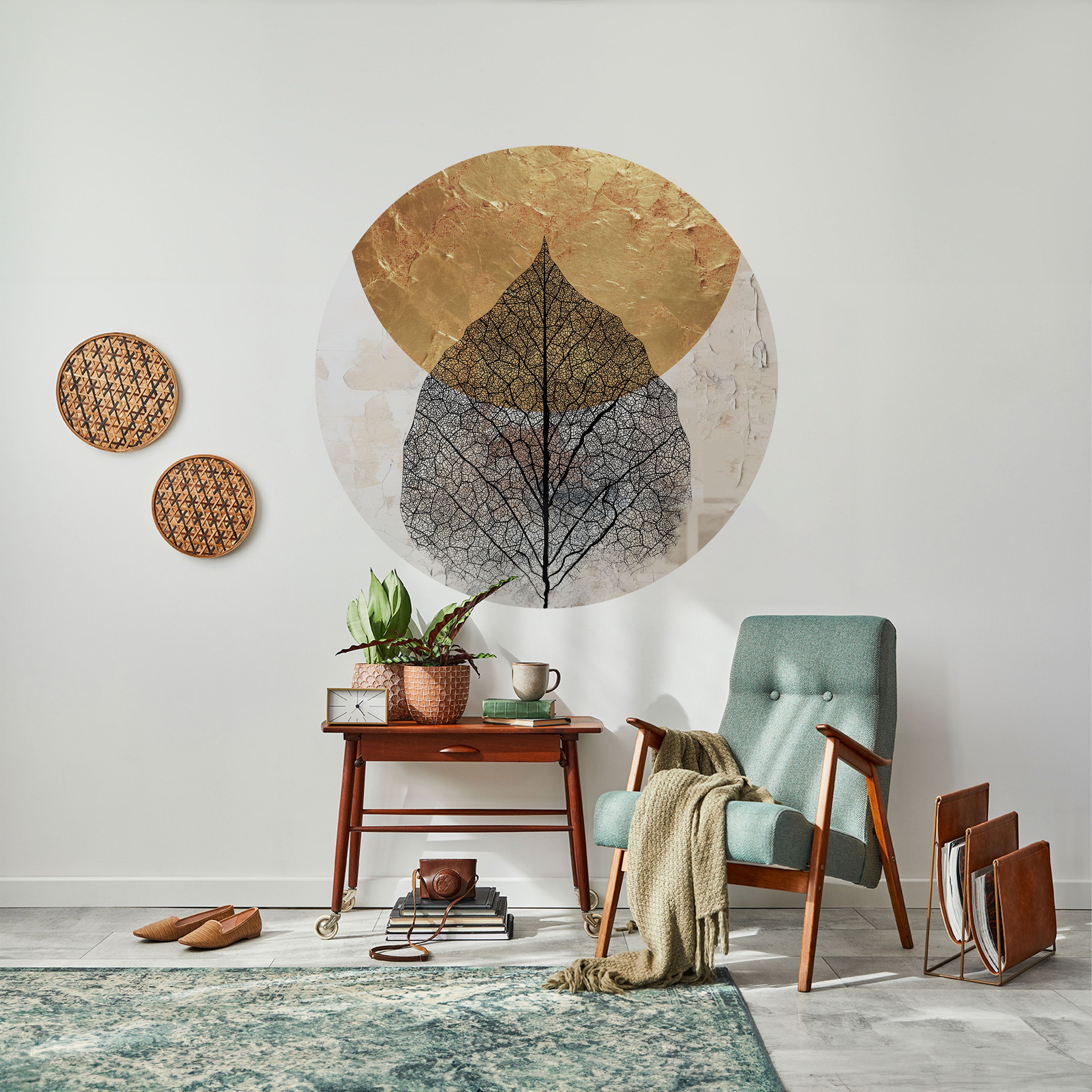 GOLD NERVATIO Naklejka okrągła