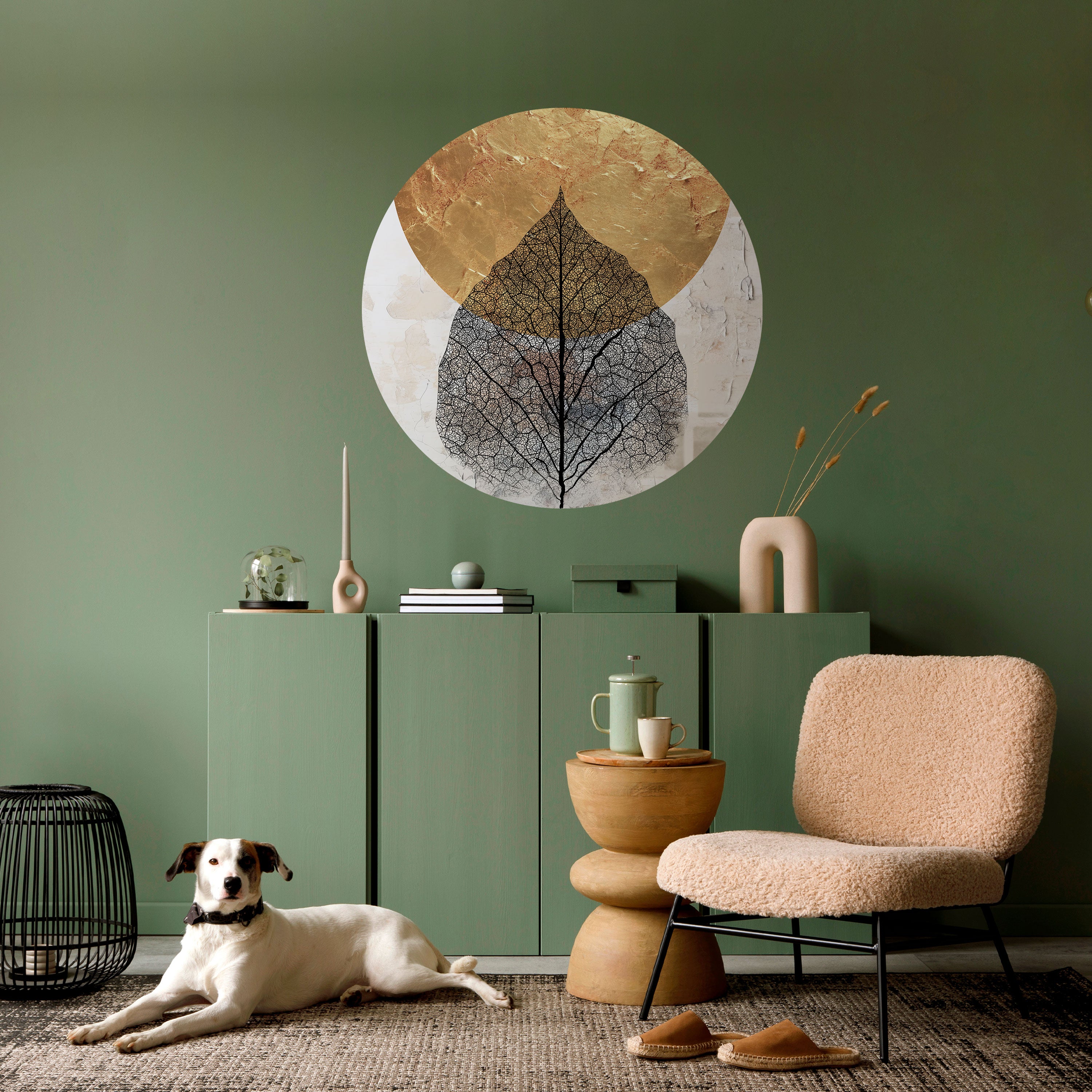 GOLD NERVATIO Naklejka okrągła