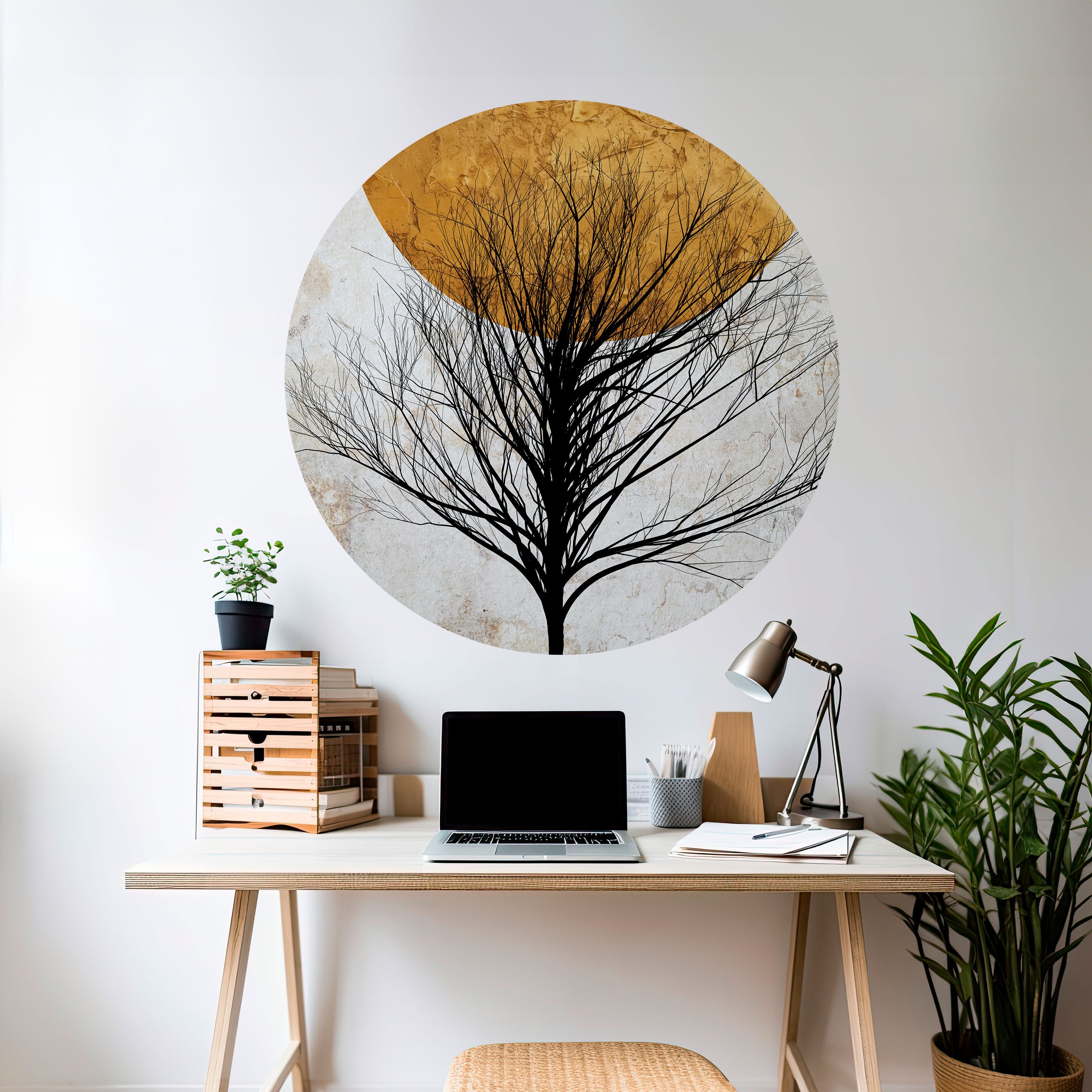 LONELY TREE Naklejka okrągła