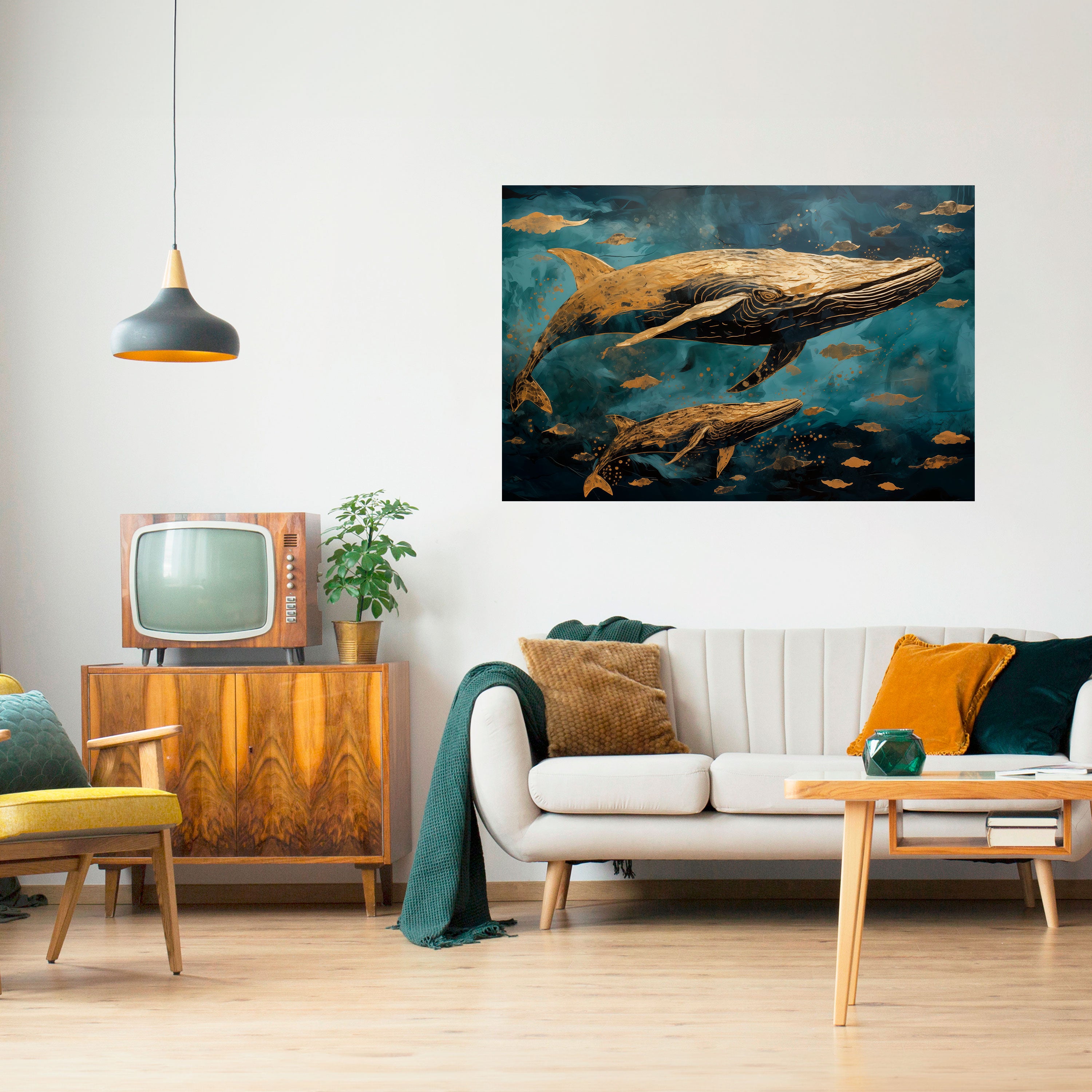 WHALE SONG SYMPHONY Naklejka/Plakat poziomy