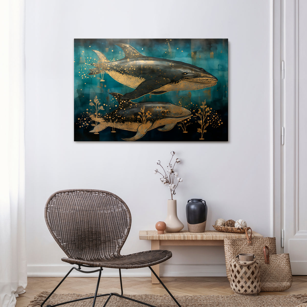 AQUATIC ELEGANCE Poziomy obraz na płótnie