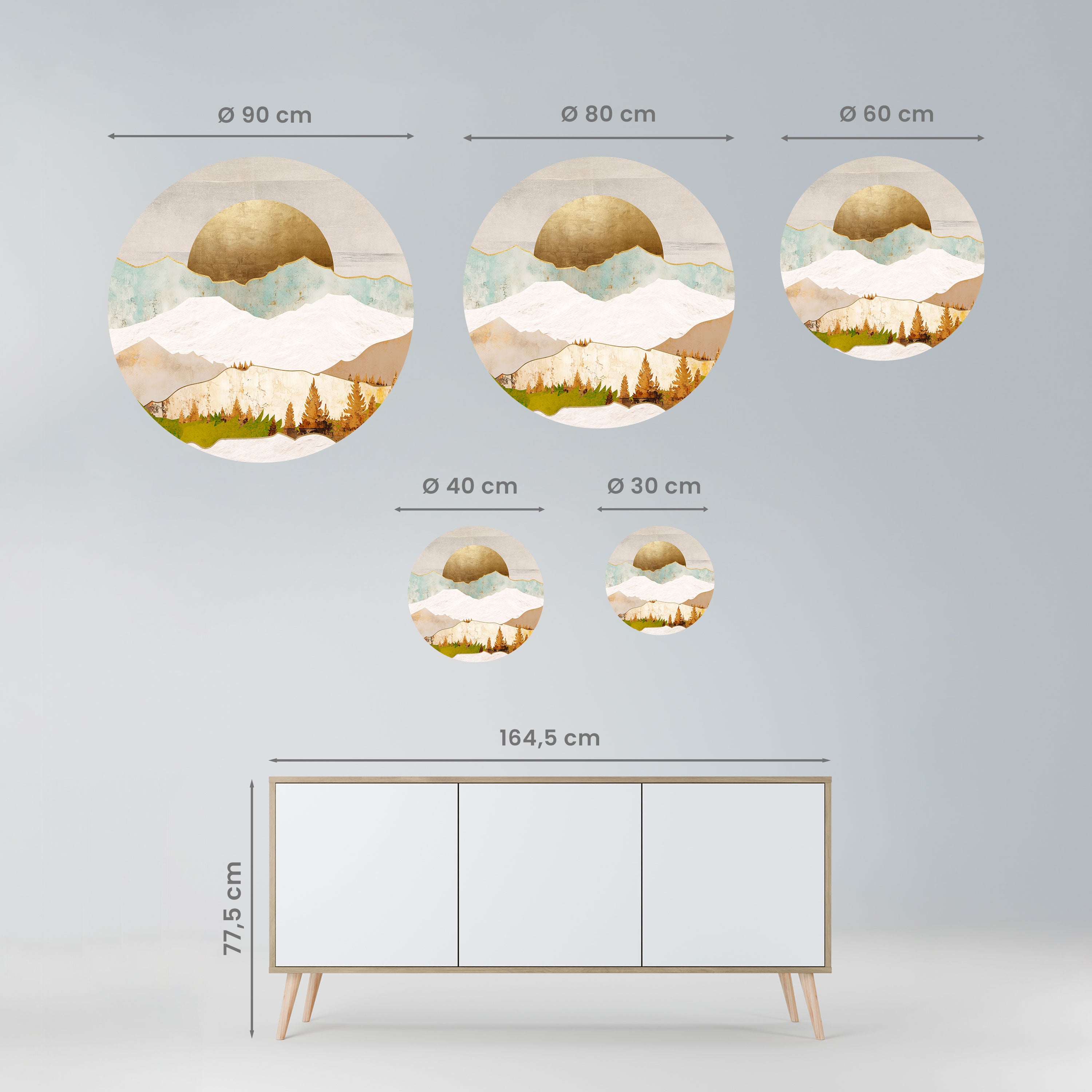 GOLDEN WINTER Naklejka okrągła