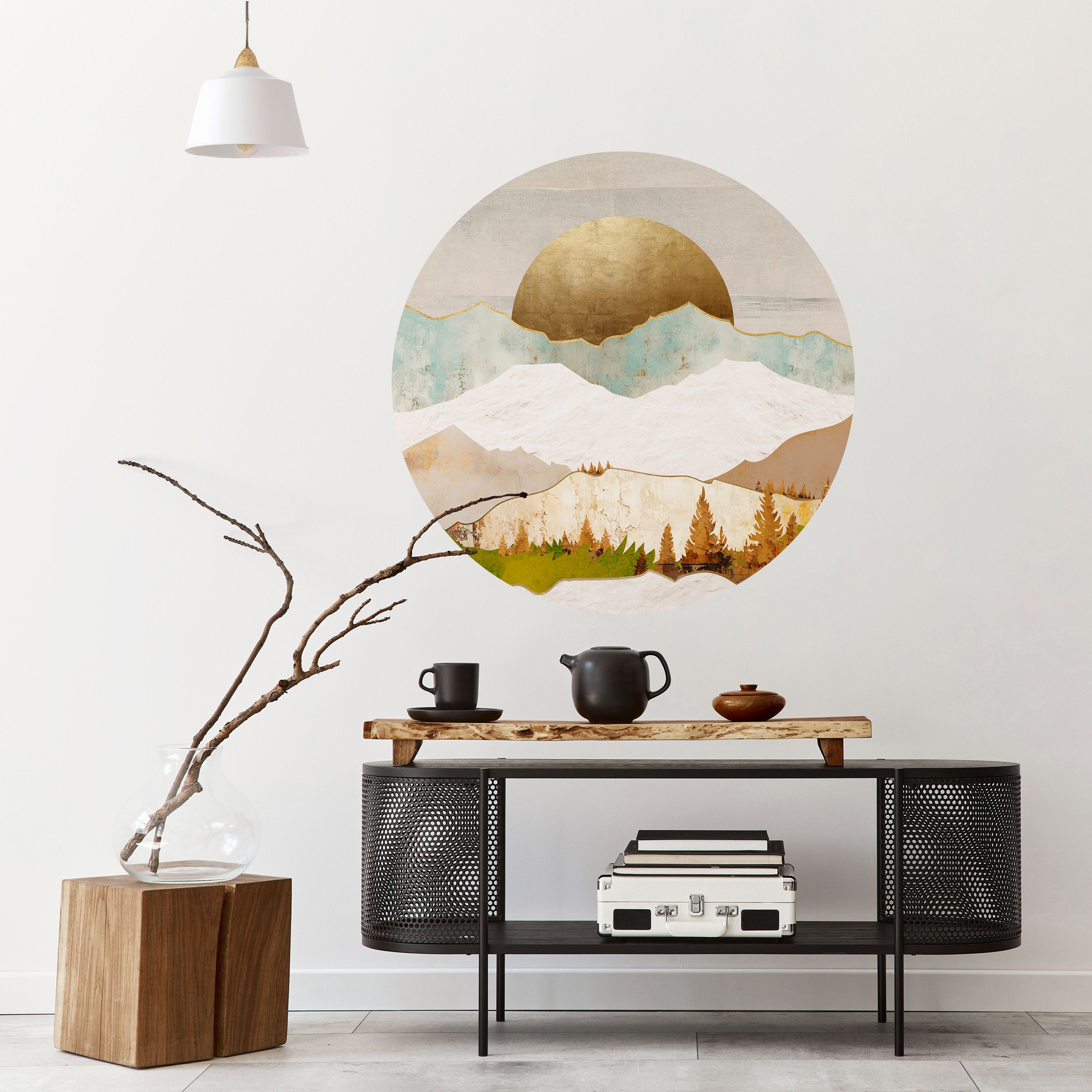 GOLDEN WINTER Naklejka okrągła