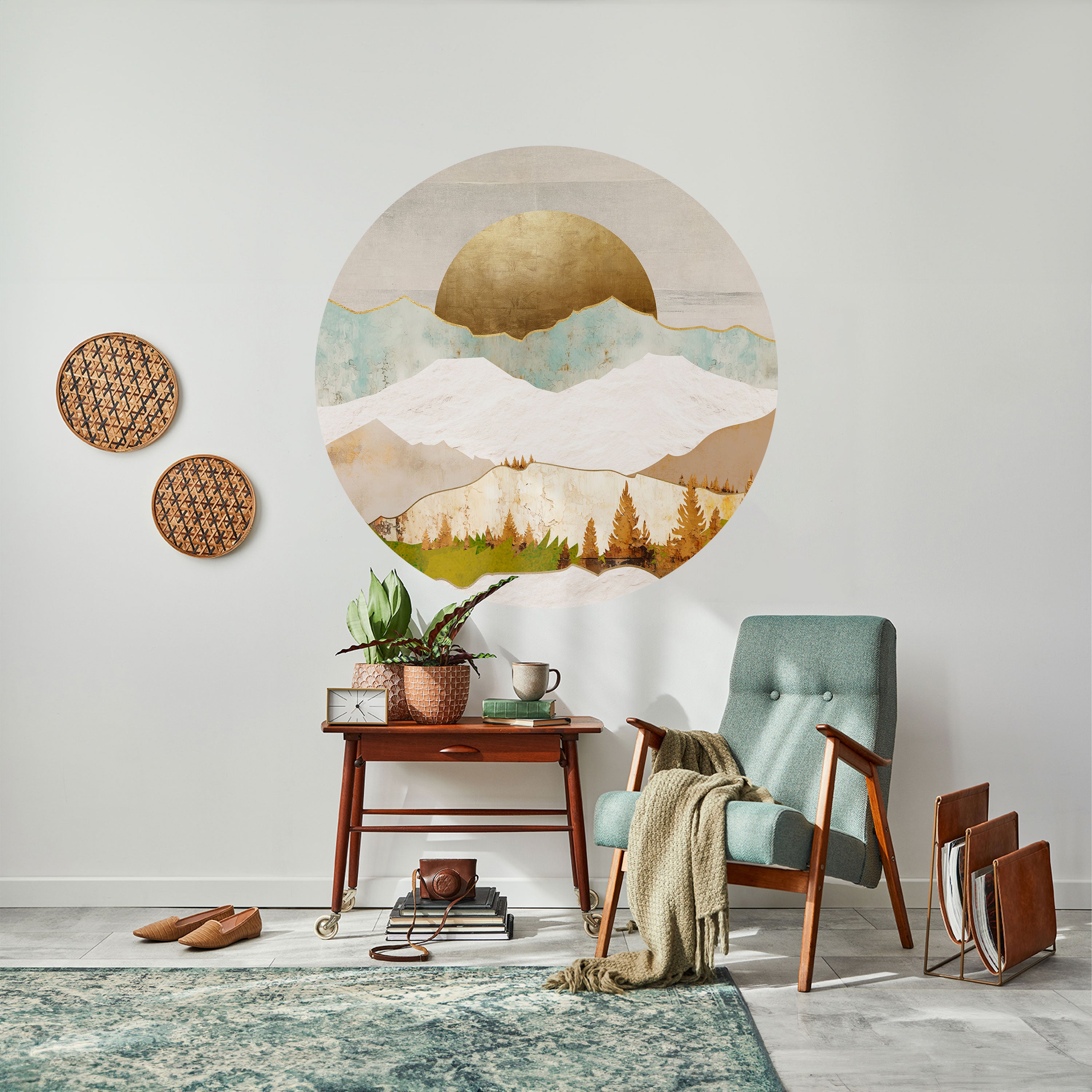 GOLDEN WINTER Naklejka okrągła