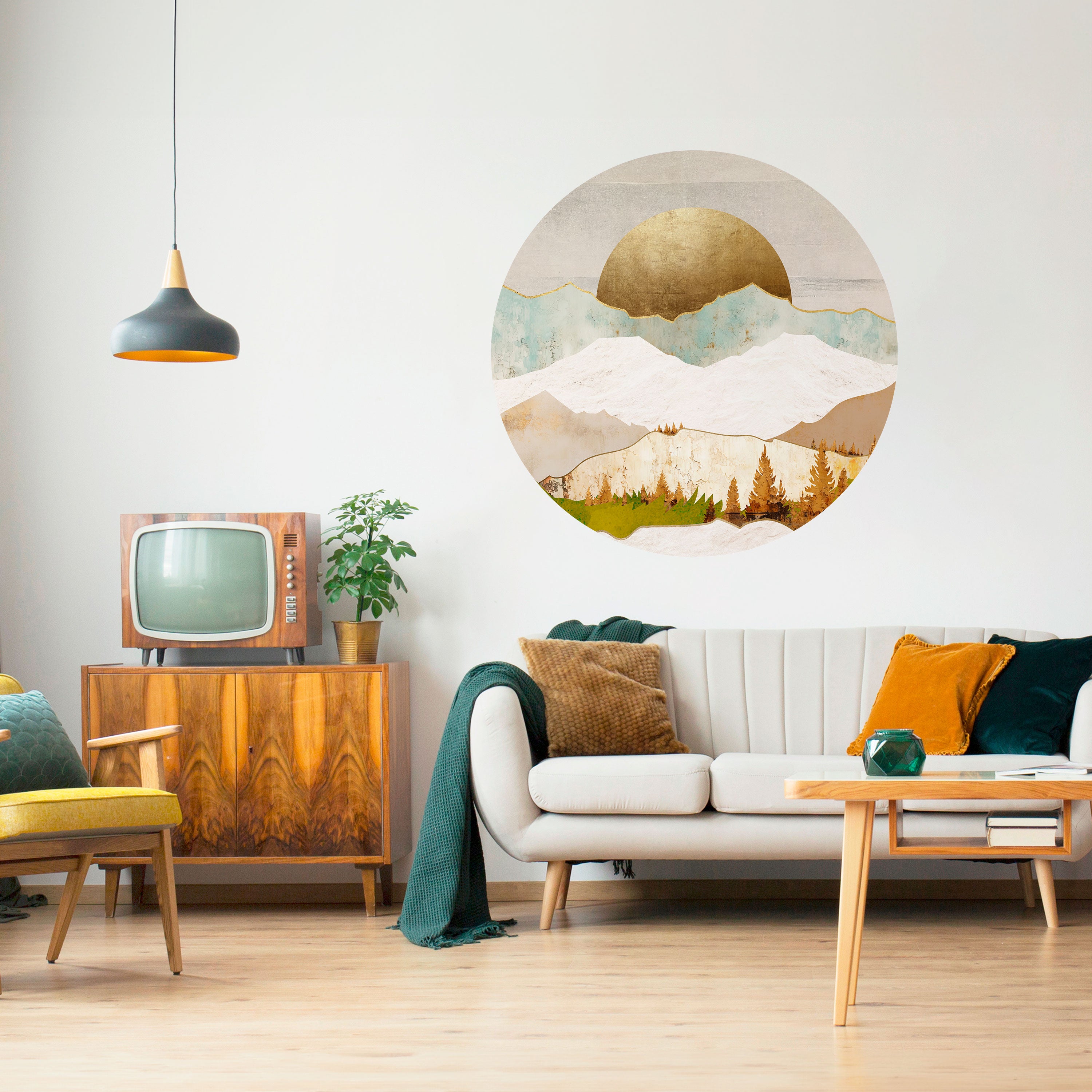 GOLDEN WINTER Naklejka okrągła