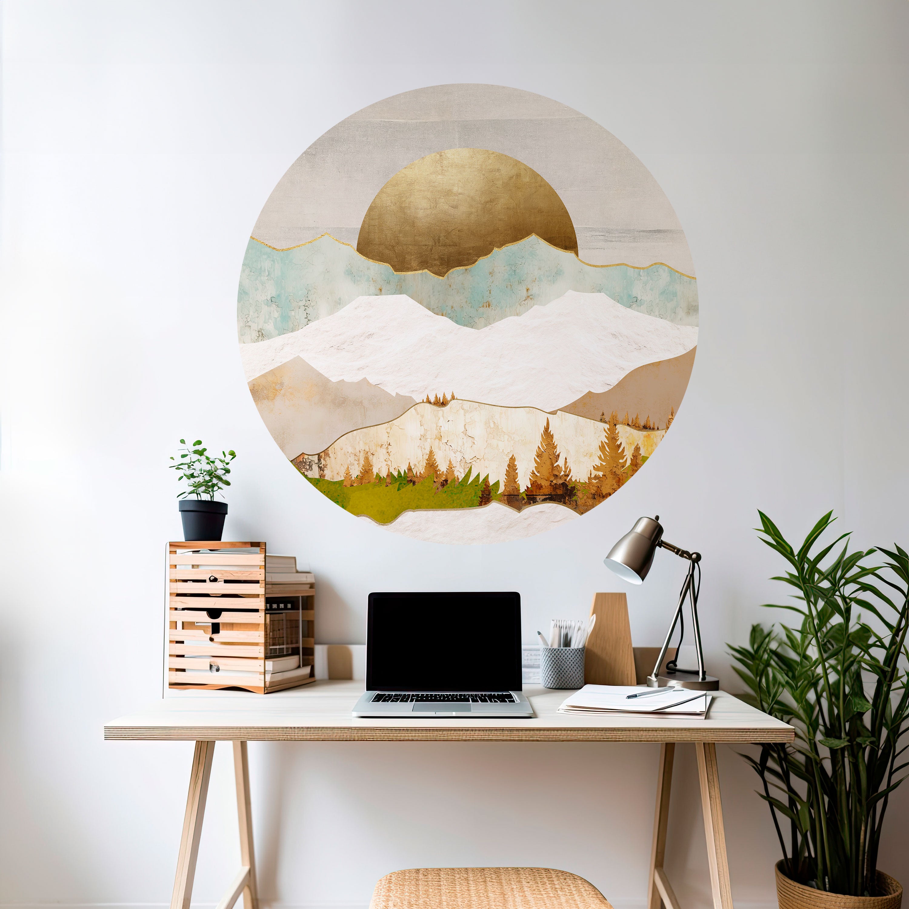 GOLDEN WINTER Naklejka okrągła