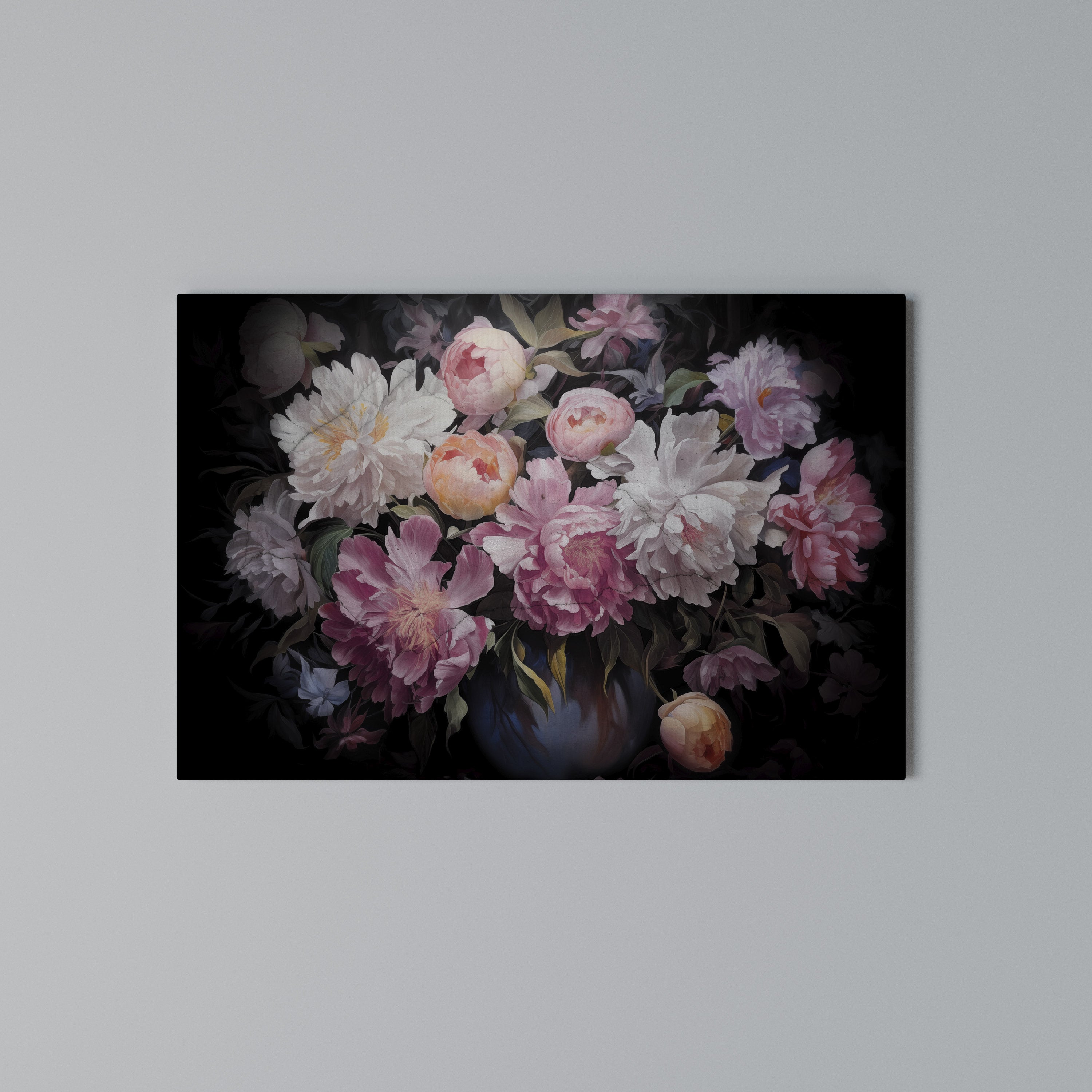 CRASHED PEONIES Poziomy obraz na płótnie